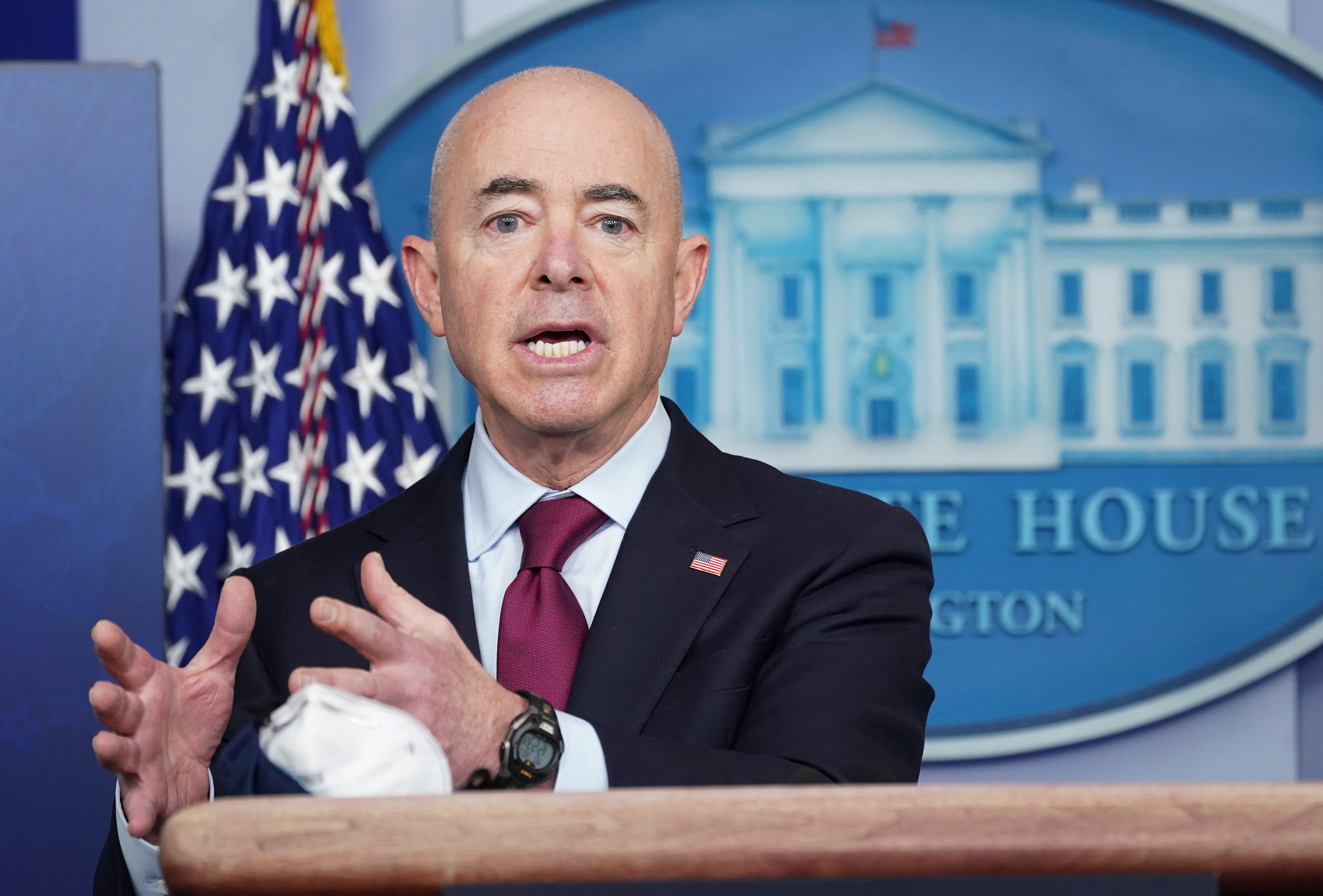 US Department of Homeland Security Secretary Mayorkas speaks