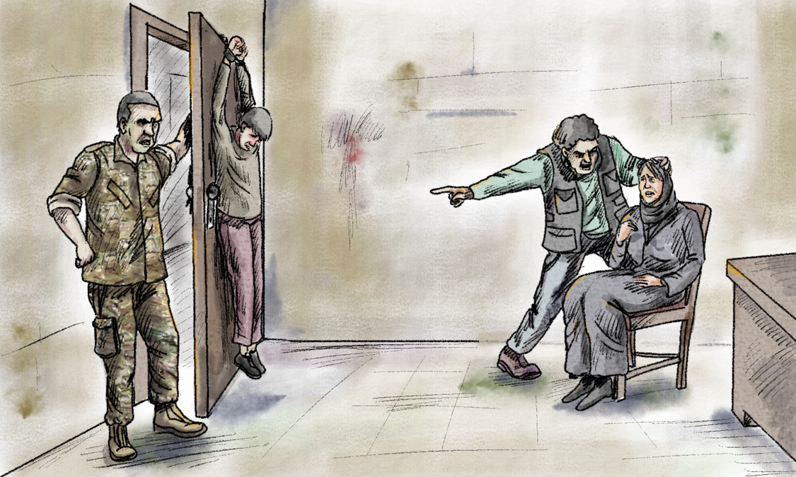 A woman Amnesty spoke to said her son was tortured in front of her during interrogation