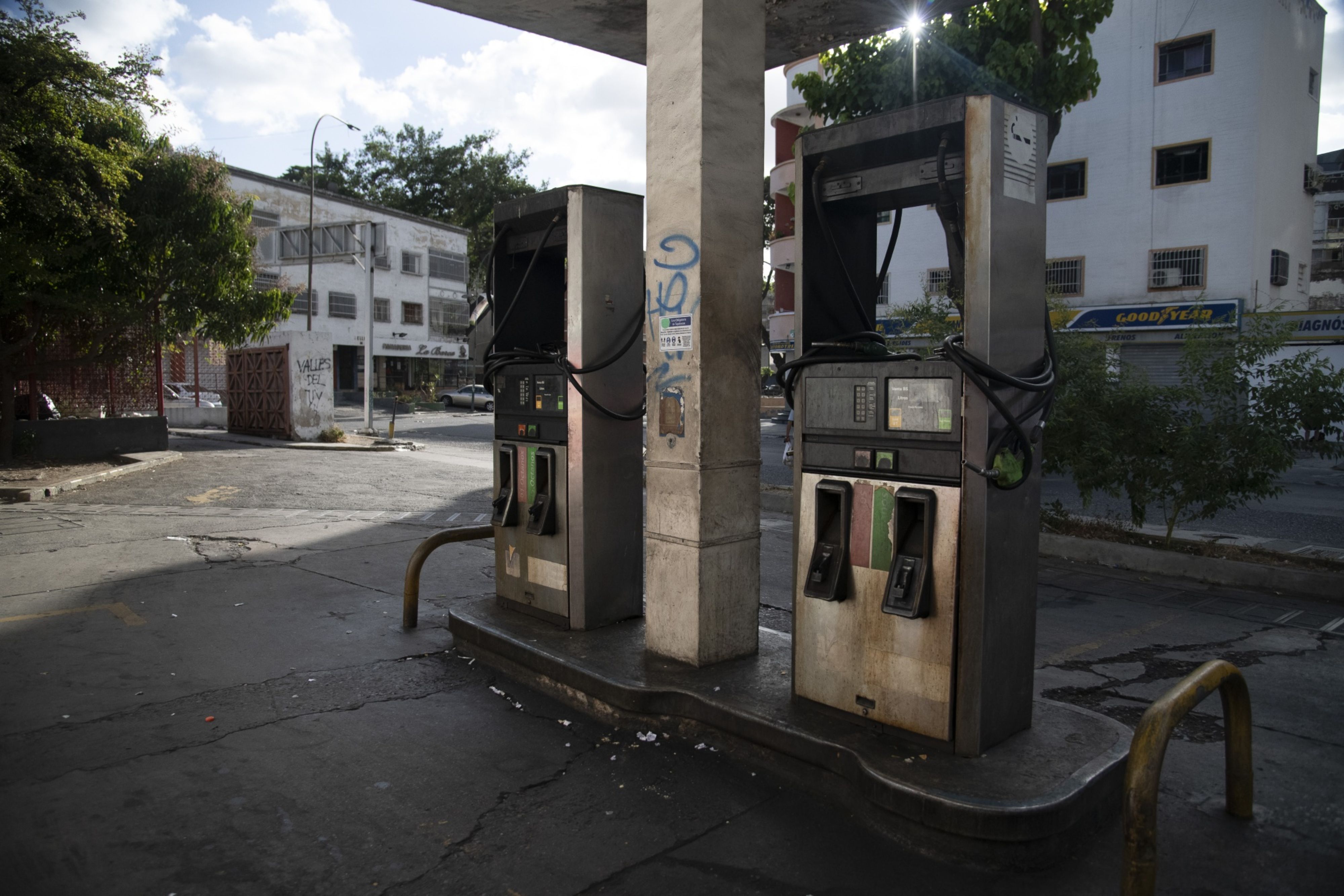 An abandoned PDVSA gas station in Caracas