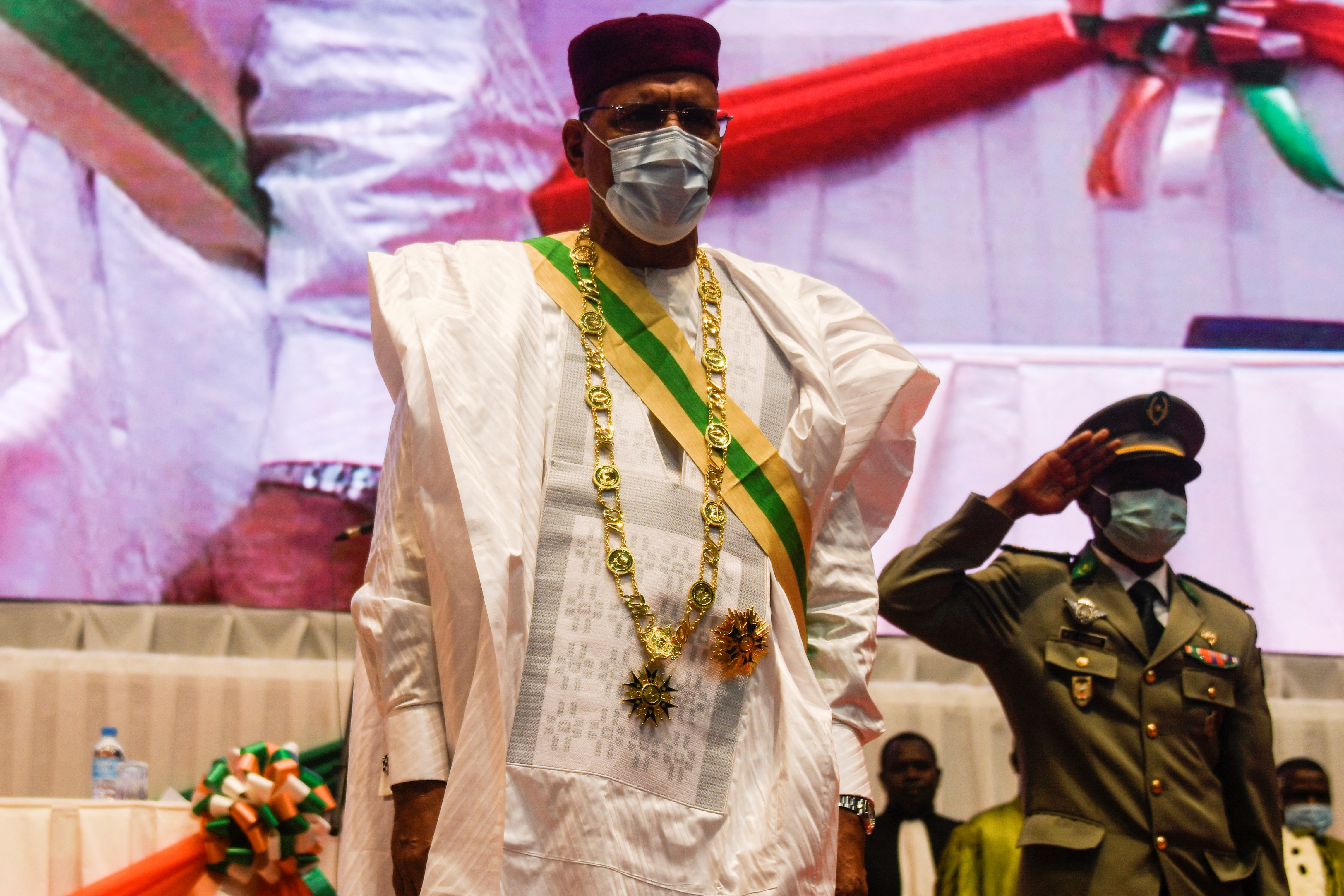 Niger's new President Mohamed Bazoum during his inauguration ceremony [Boureima Hama/AFP]