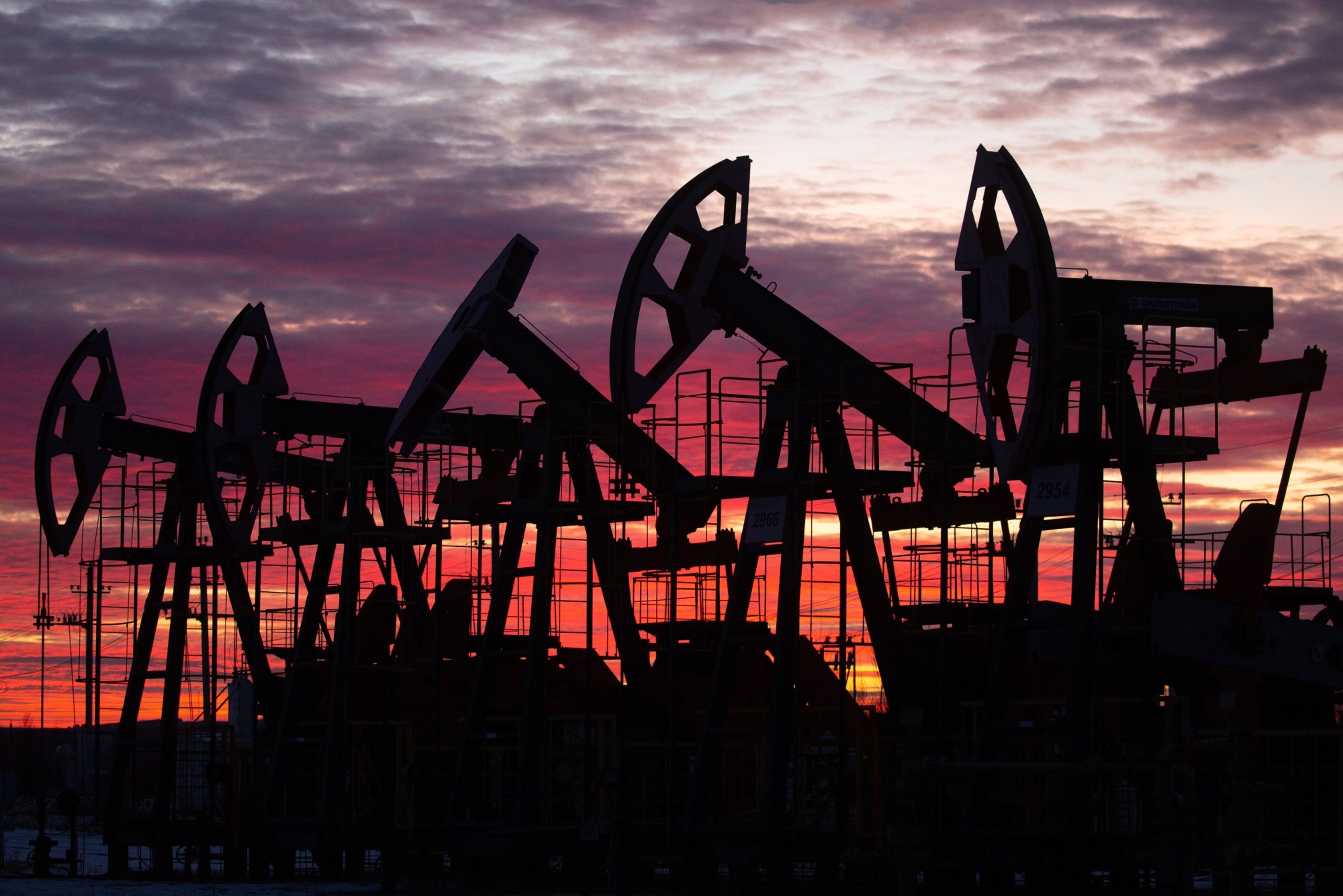Oil pumping jacks in Russia