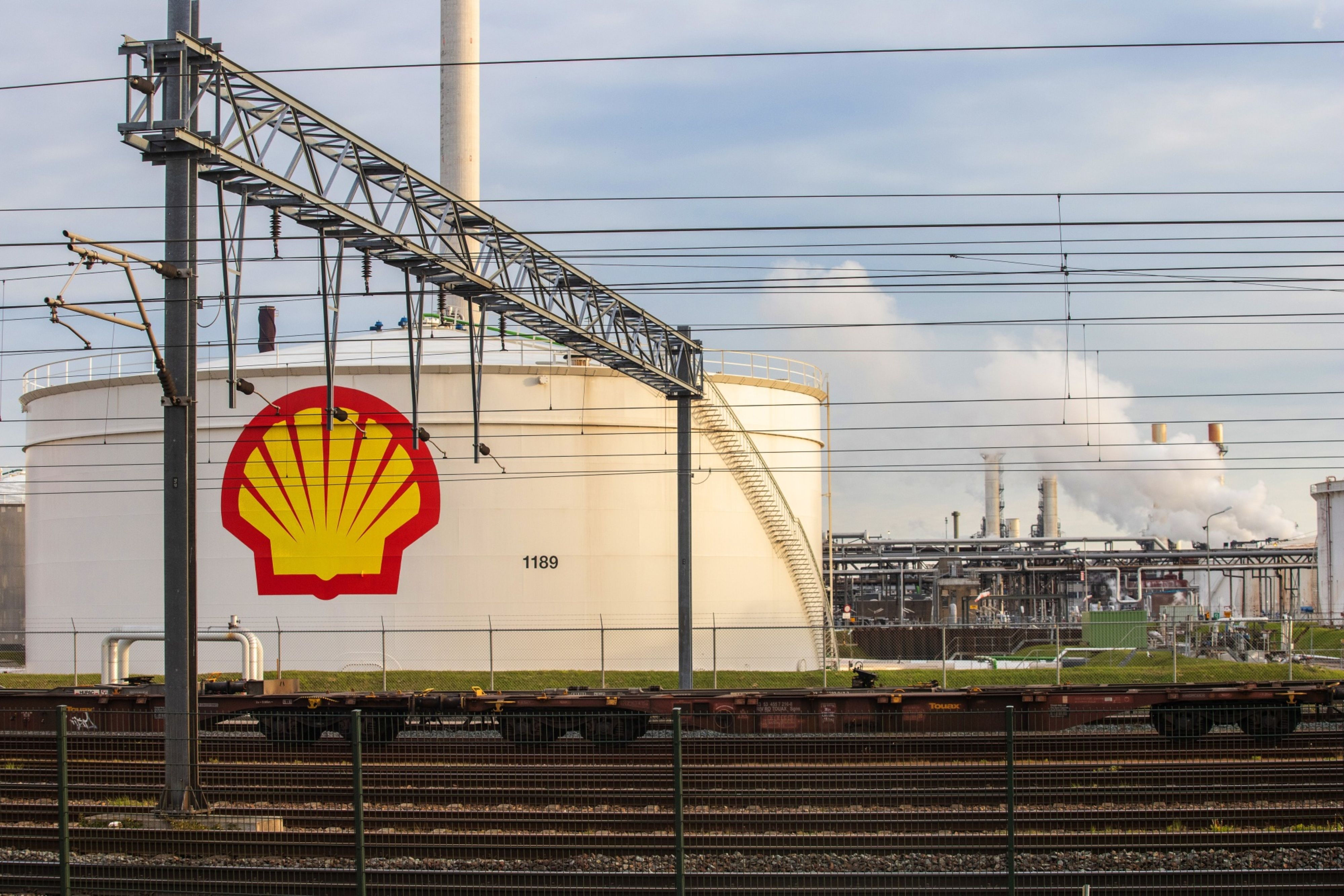 Railway wagon bogies beside a Royal Dutch Shell Plc in the Netherlands