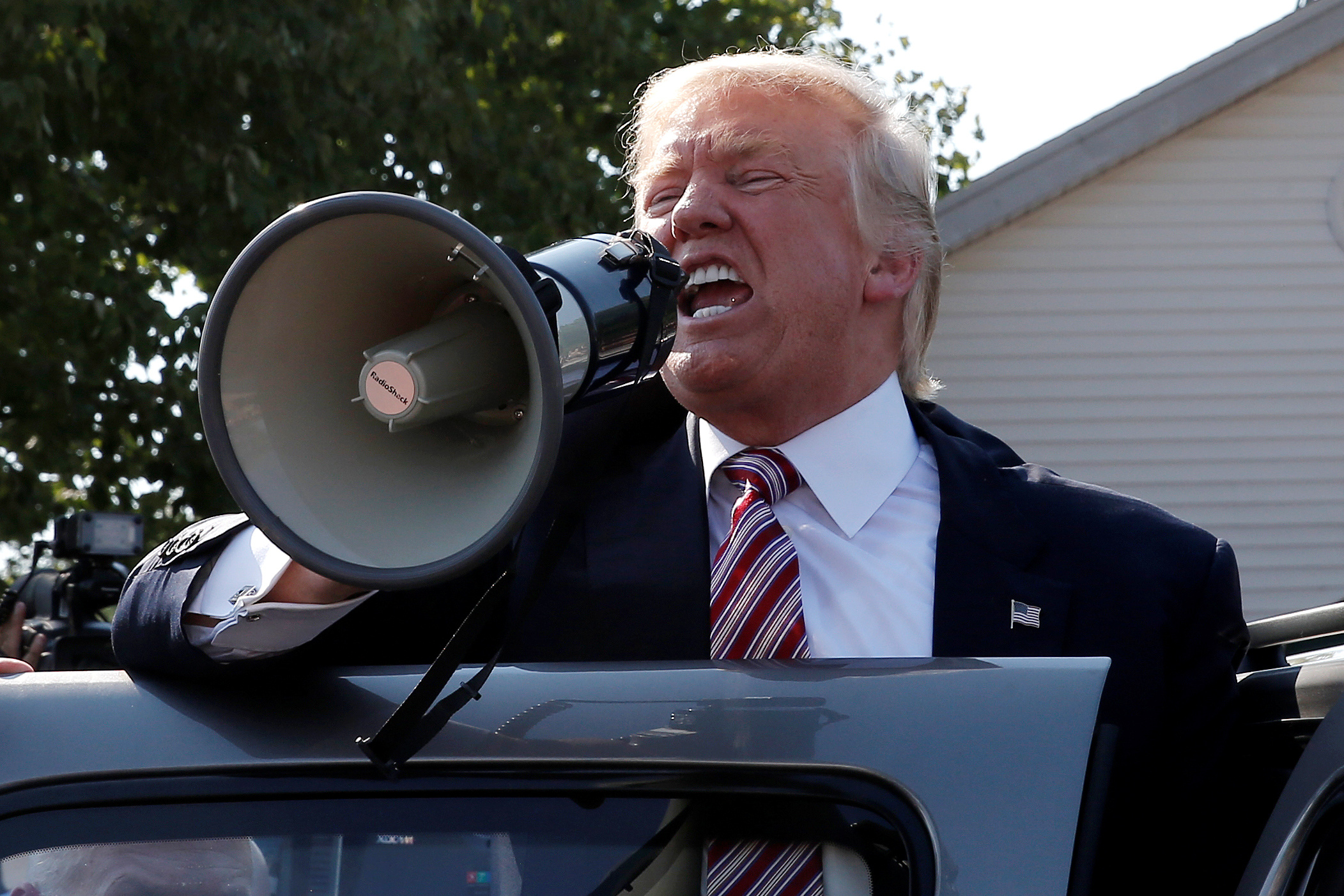 Without social media, Donald Trump's voice is not travelling as far and wide as it used to [File: Mike Segar/Reuters]
