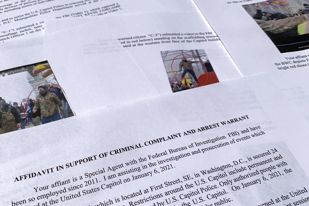 The affidavit from the FBI in support of an arrest warrant for Scott Fairlamb who is the first person sentenced to prison for assaulting a law enforcement officer during the riot at the US Capitol