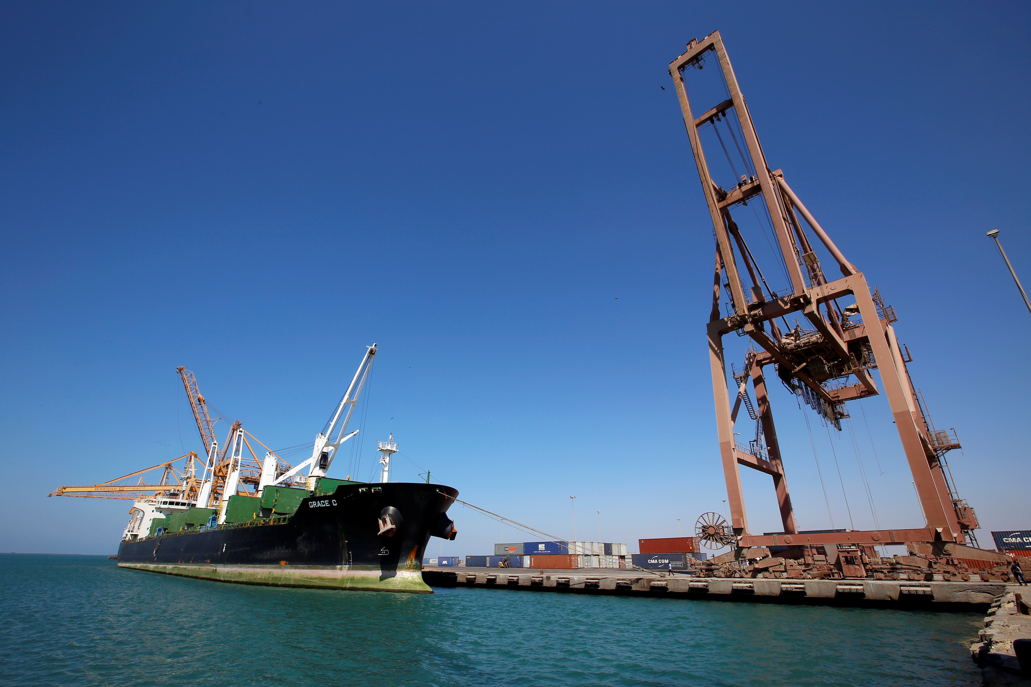 Yemen's port of Hodeida, which is held by Houthi rebels, is Yemen's principal port on the Red Sea.