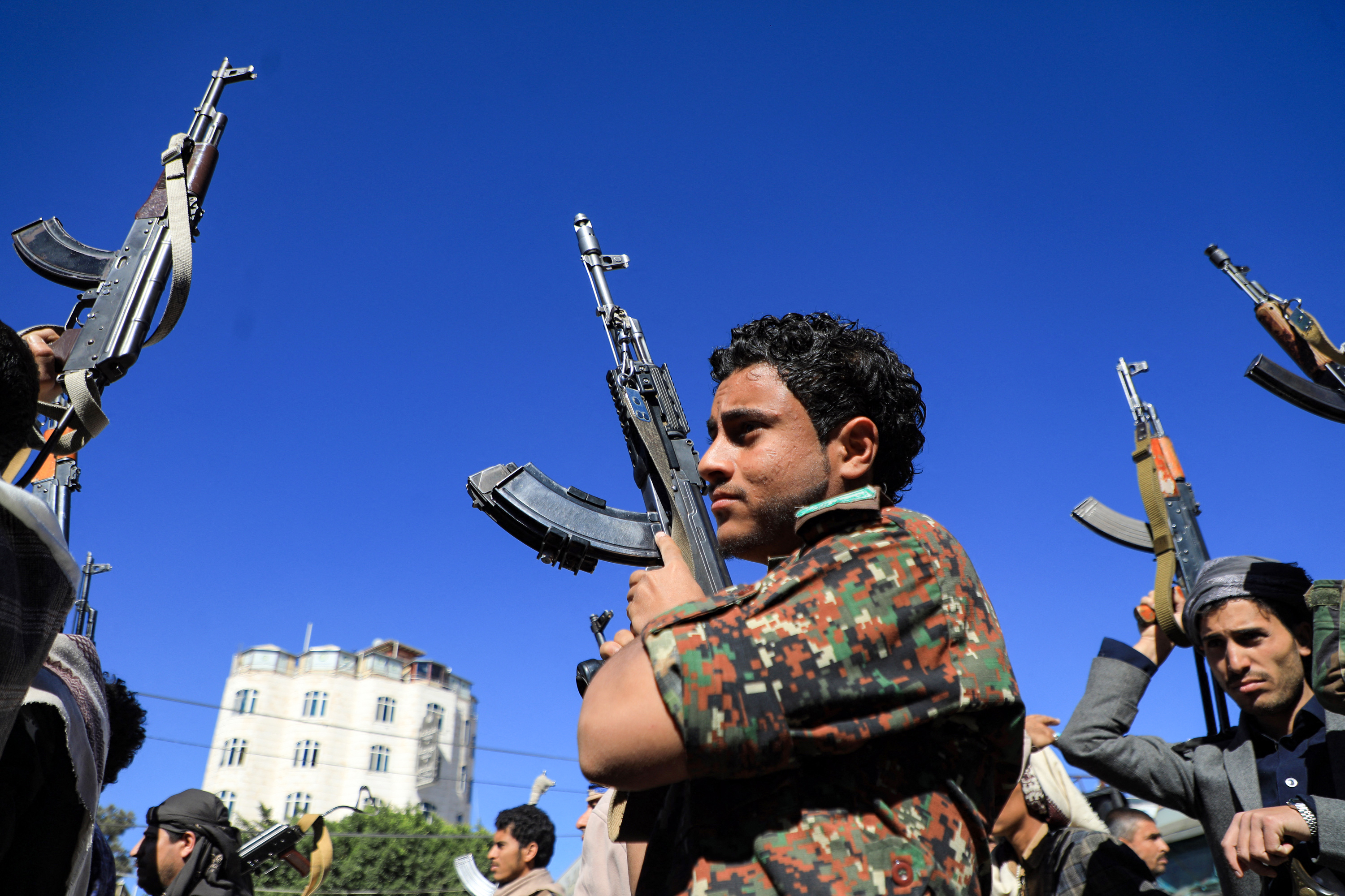 Houthi fighters in Yemen