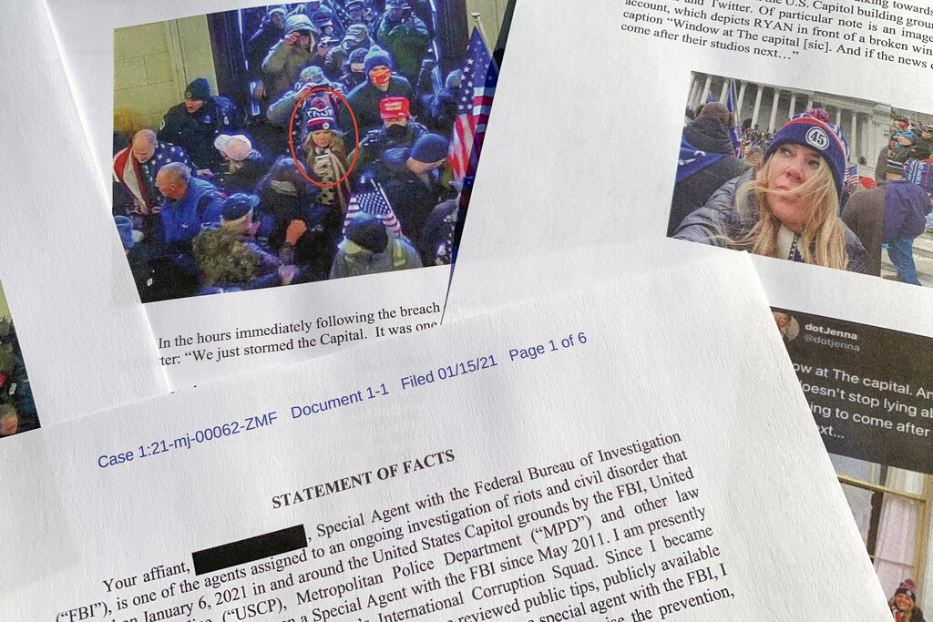 Photo of FBI affidavit in Jenna Ryan case 