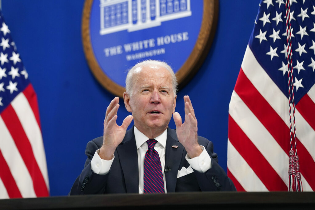 President Joe Biden speaks.