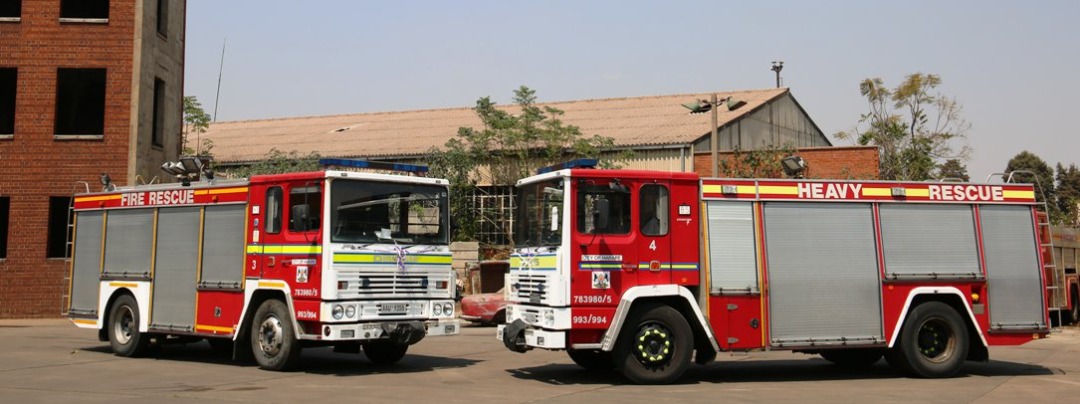 Two firetrucks in Harare, Zimbabwe