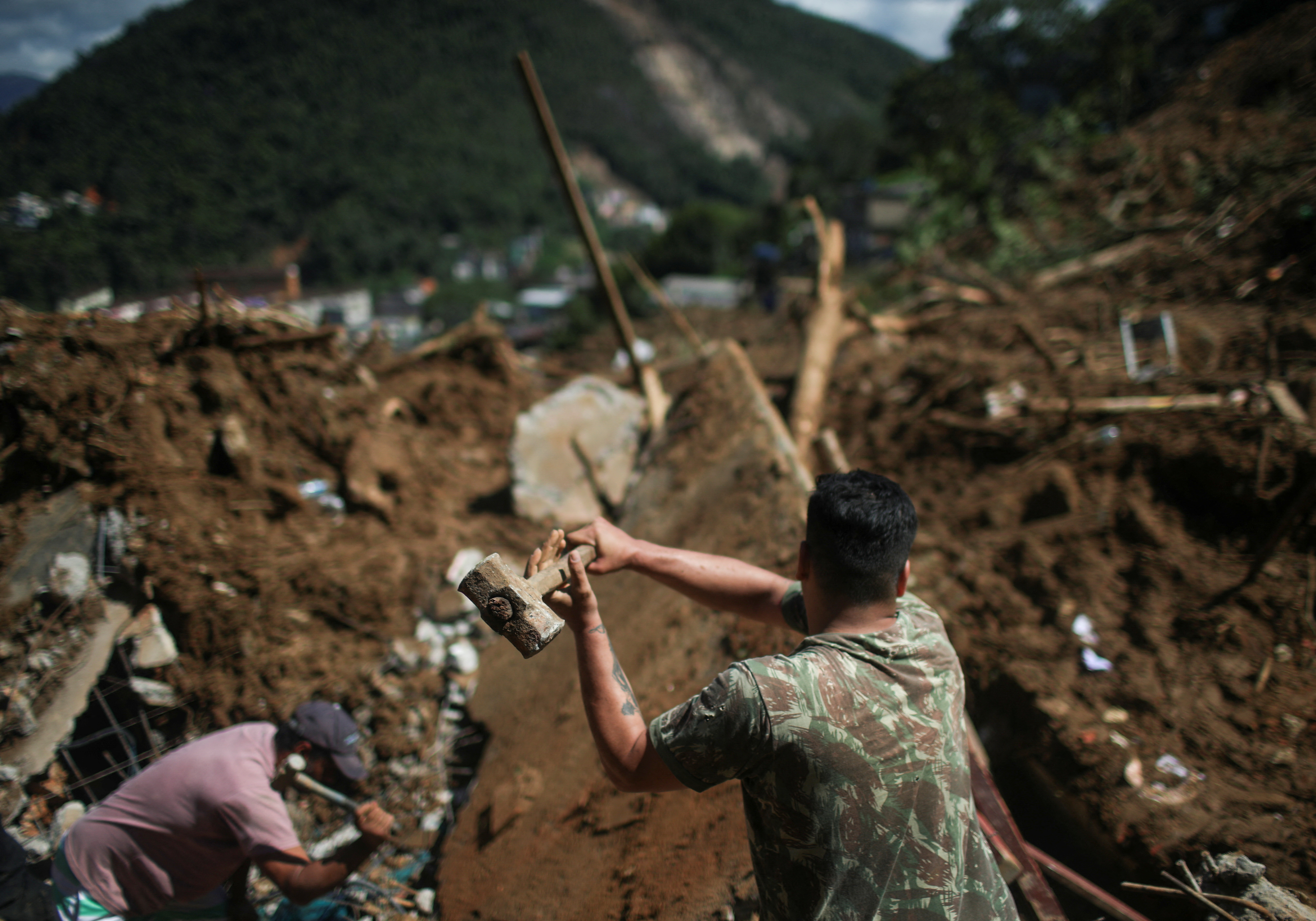 People searching for survivors