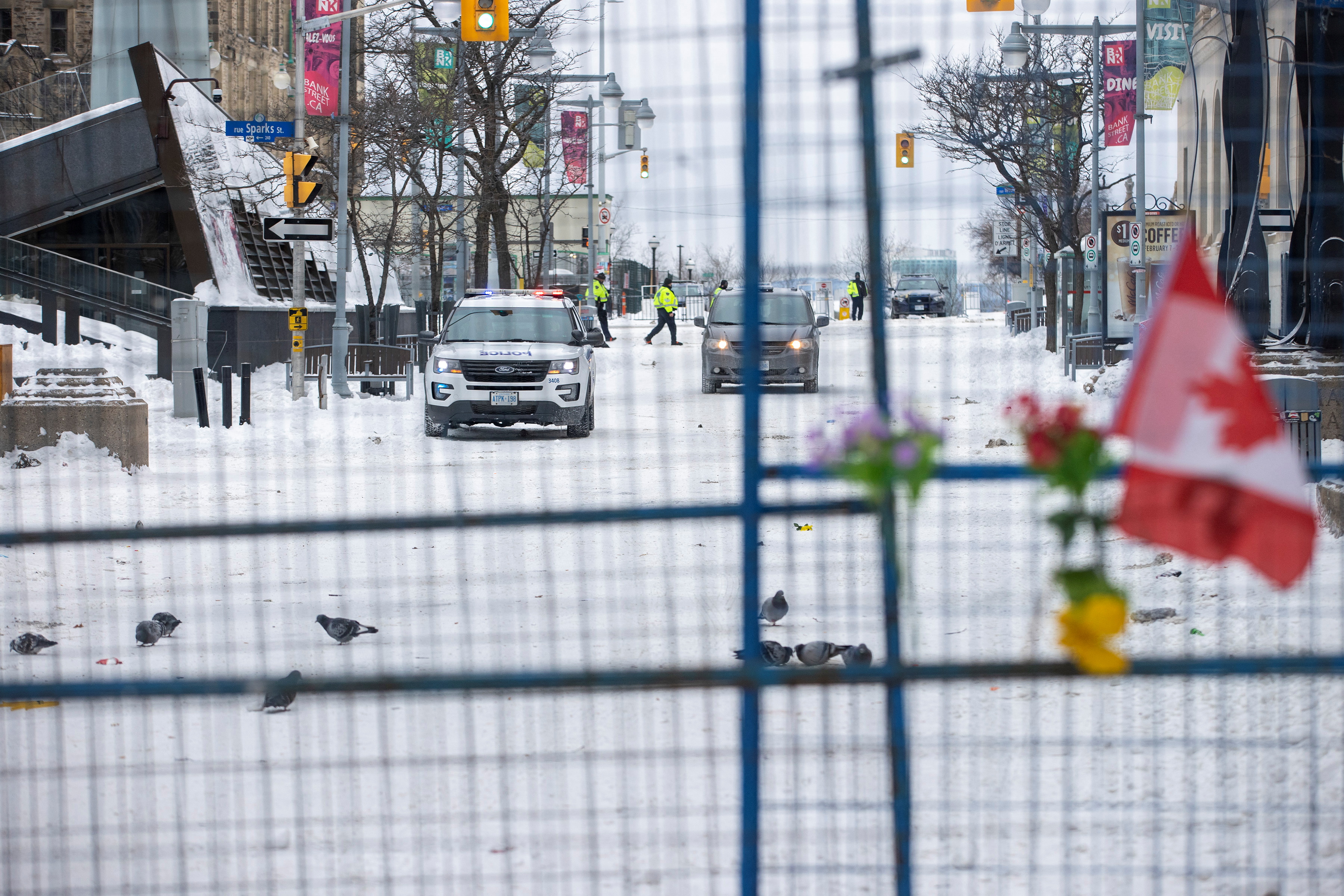 Police began clearing out the ‘Freedom Convoy’ protest on February 18, putting fences up around a secured area in Ottawa’s downtown core