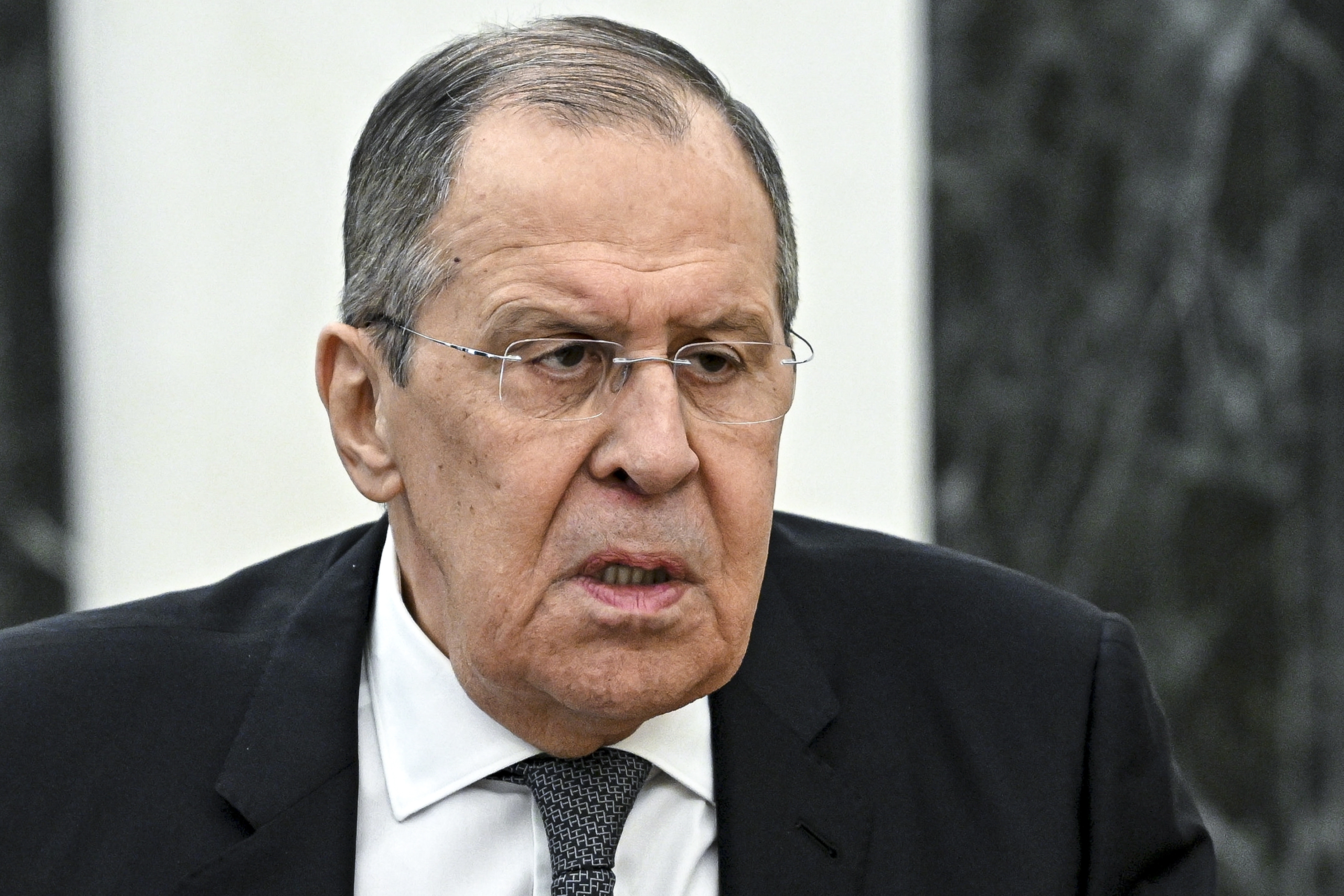 Russian Foreign Minister Sergey Lavrov has advised President Vladimir Putin to continue talks with the West on Russian security demands amid tensions over Ukraine [Alexei Nikolsky, Sputnik, Kremlin Pool via AP Photo]