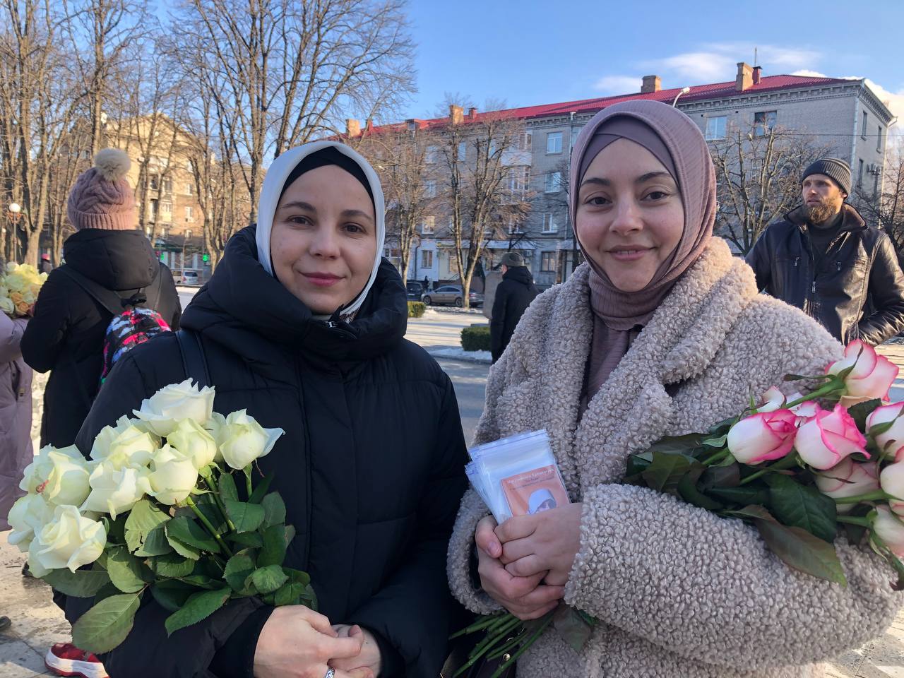Kamila Yurchenko, right, works at the Religious Administration of Ukrainian Muslims and says the minority is an integral part of Ukraine’s ‘multinational’ Muslim community