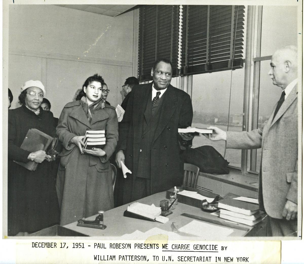 People present a petition to the UN