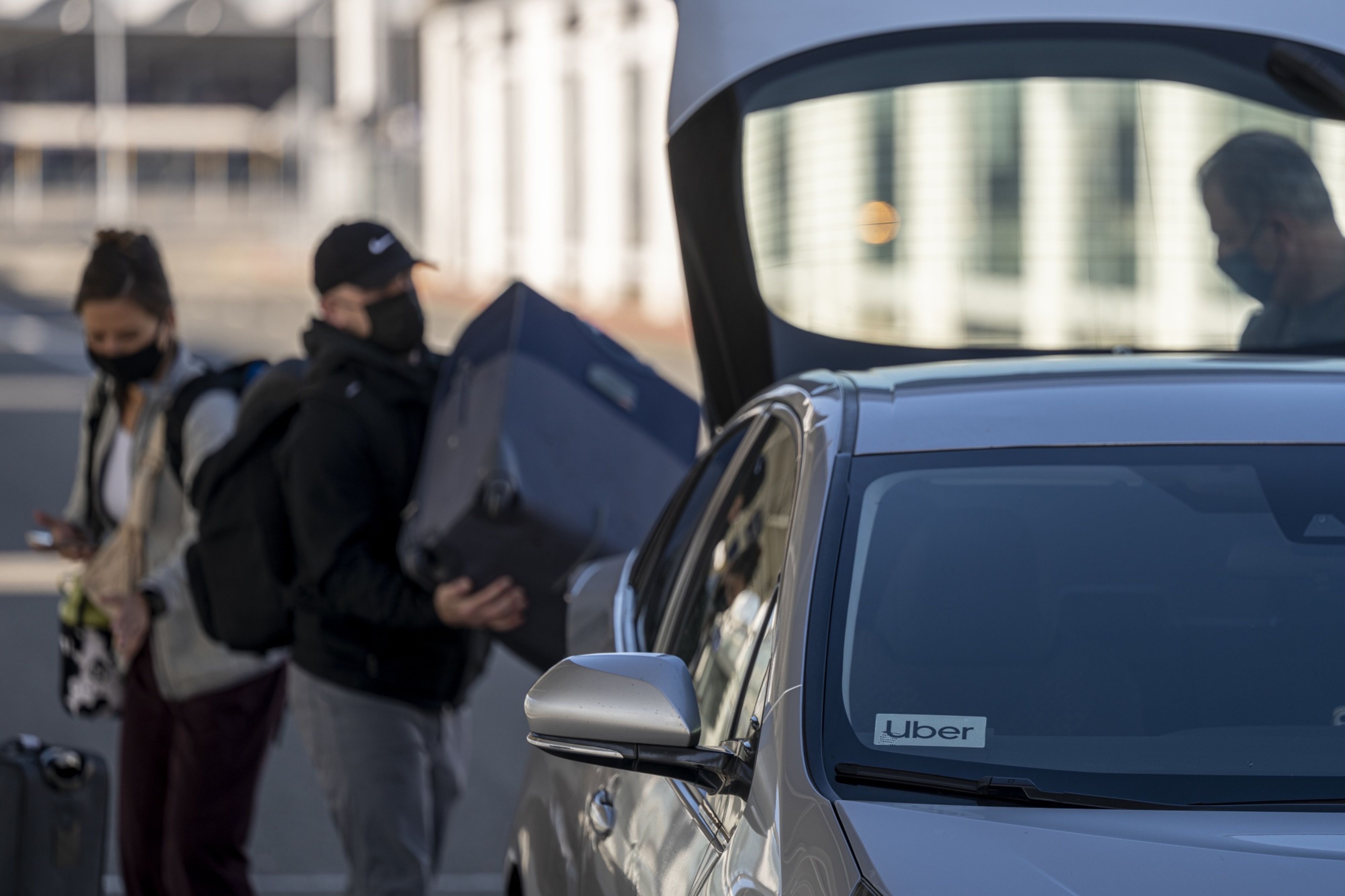 Uber signage on a vehicle