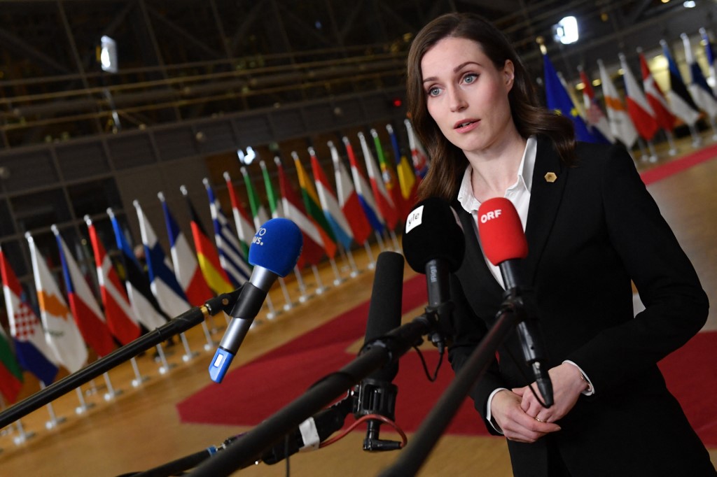 Marin speaks to press in Brussels on the situation in Ukraine