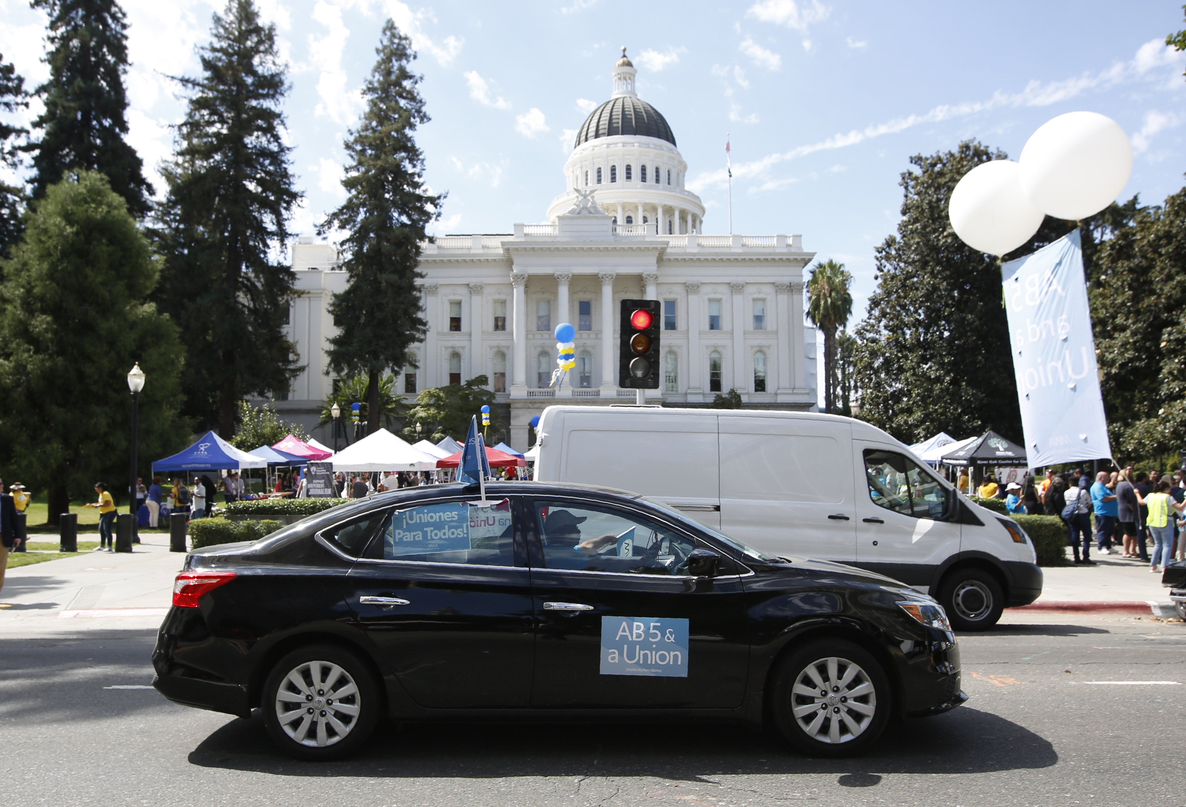 drivers' protest in California
