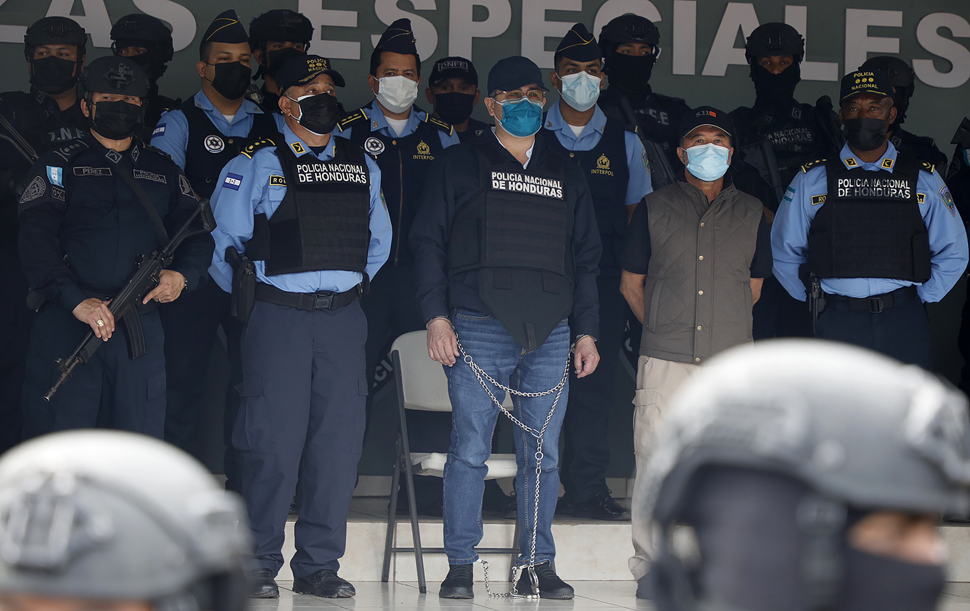 Juan Orlando Hernandez during his arrest