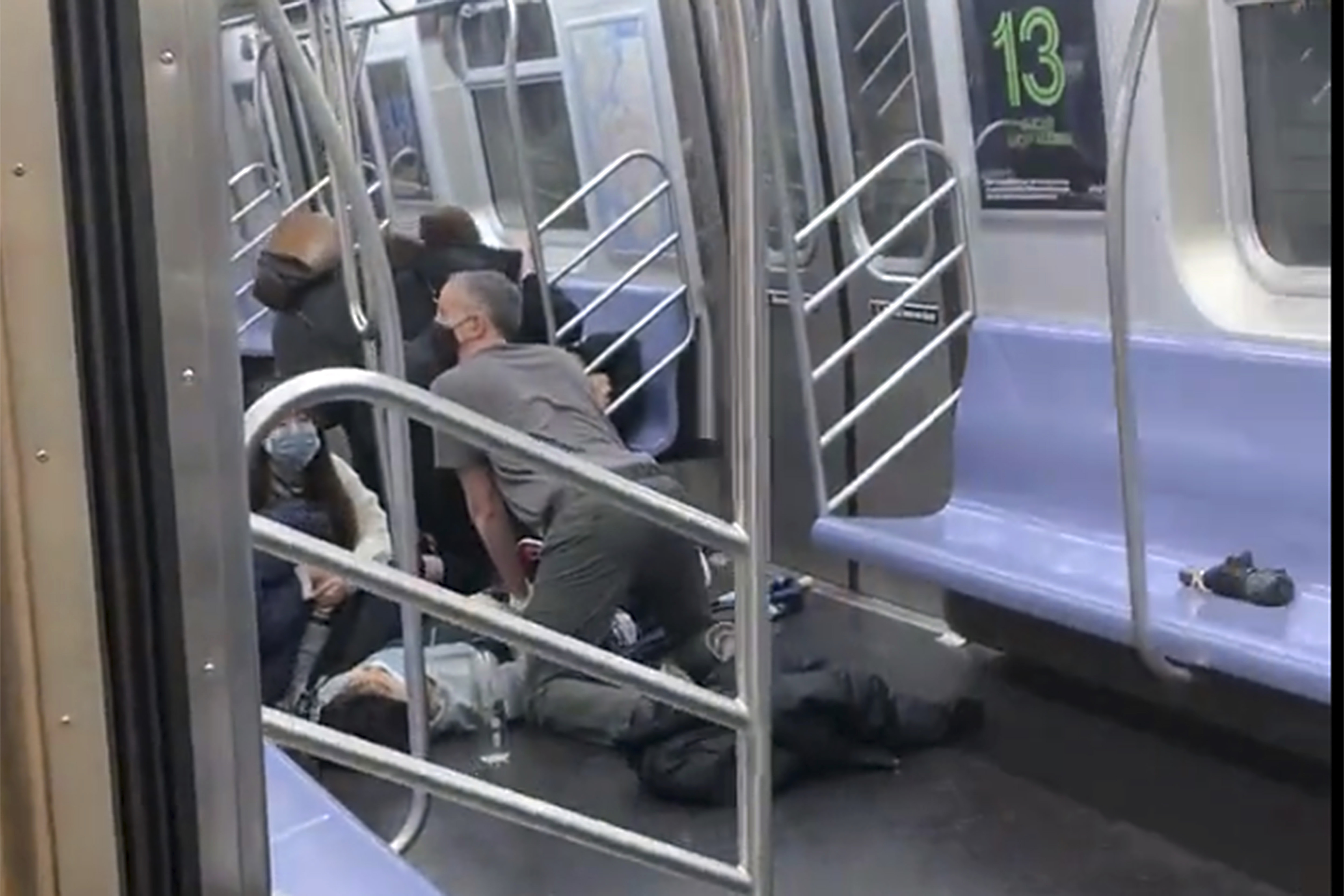 Interior of subway train