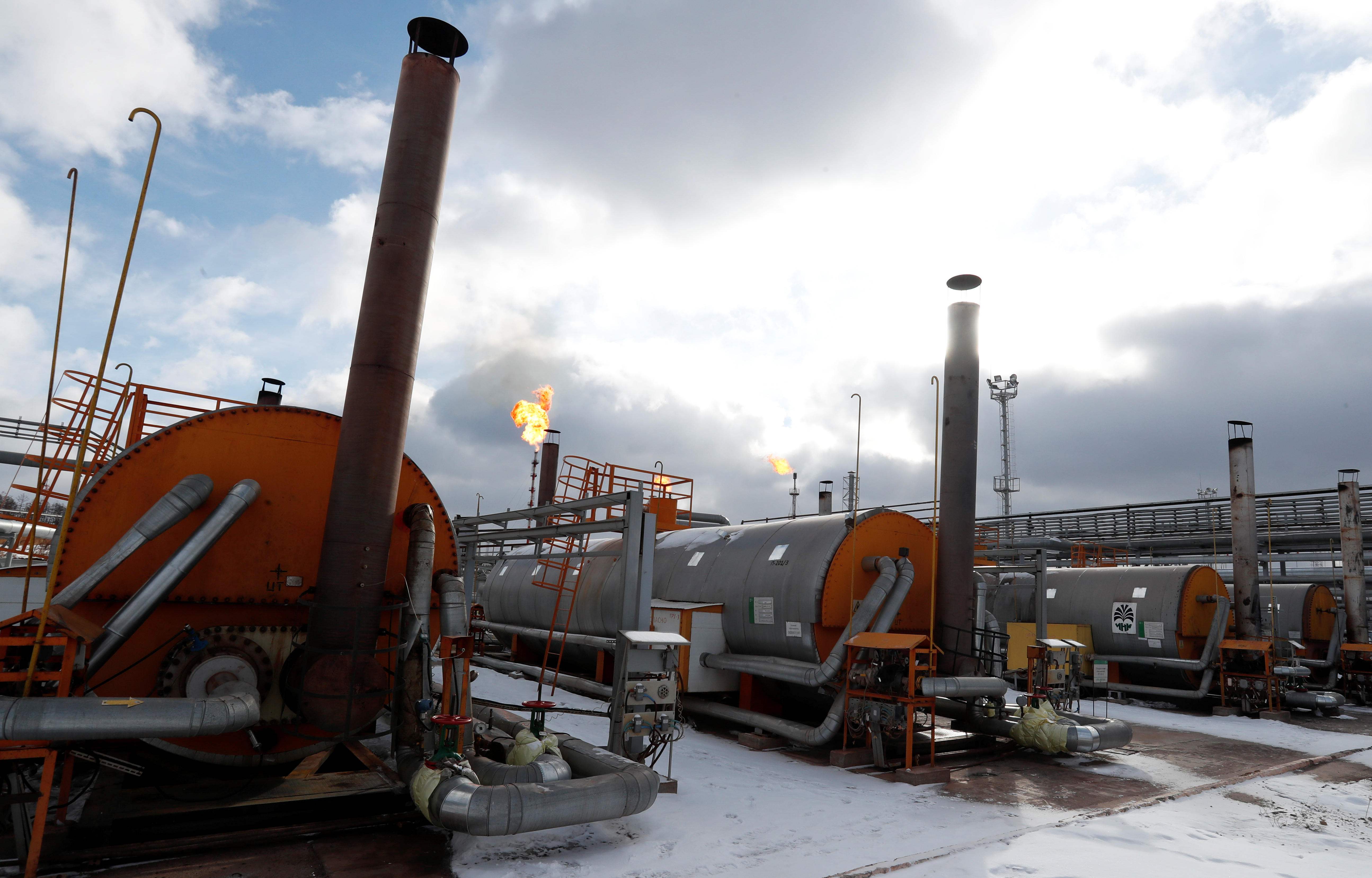 An oil treatment plant in the Yarakta Oil Field, owned by Irkutsk Oil Company (INK), in Irkutsk, Russia