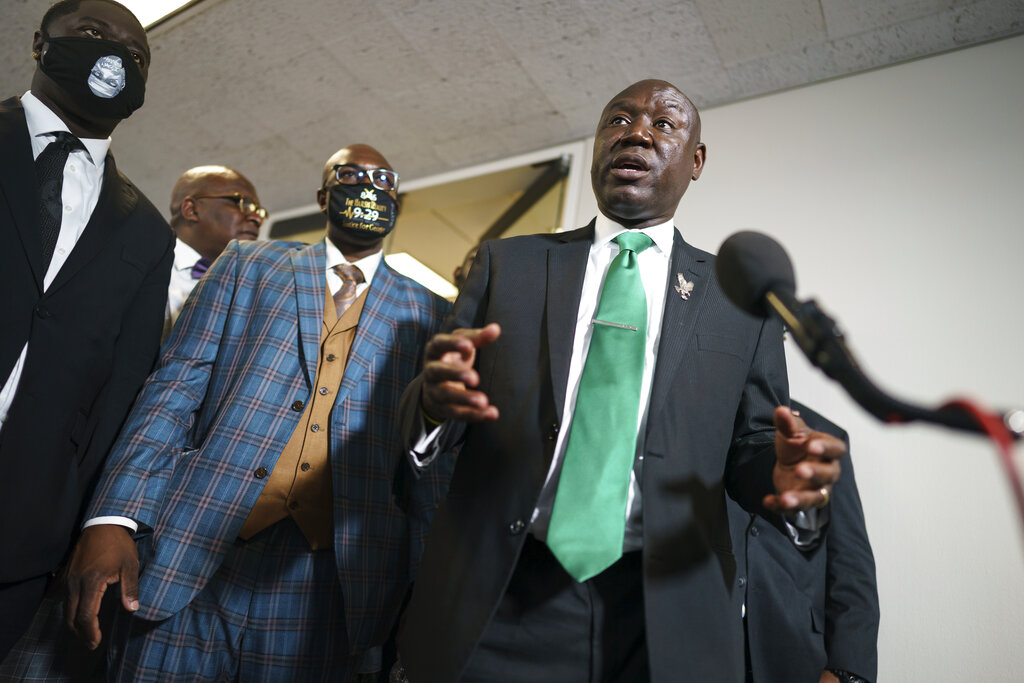 Civil rights attorney Ben Crump speaks to reporters .