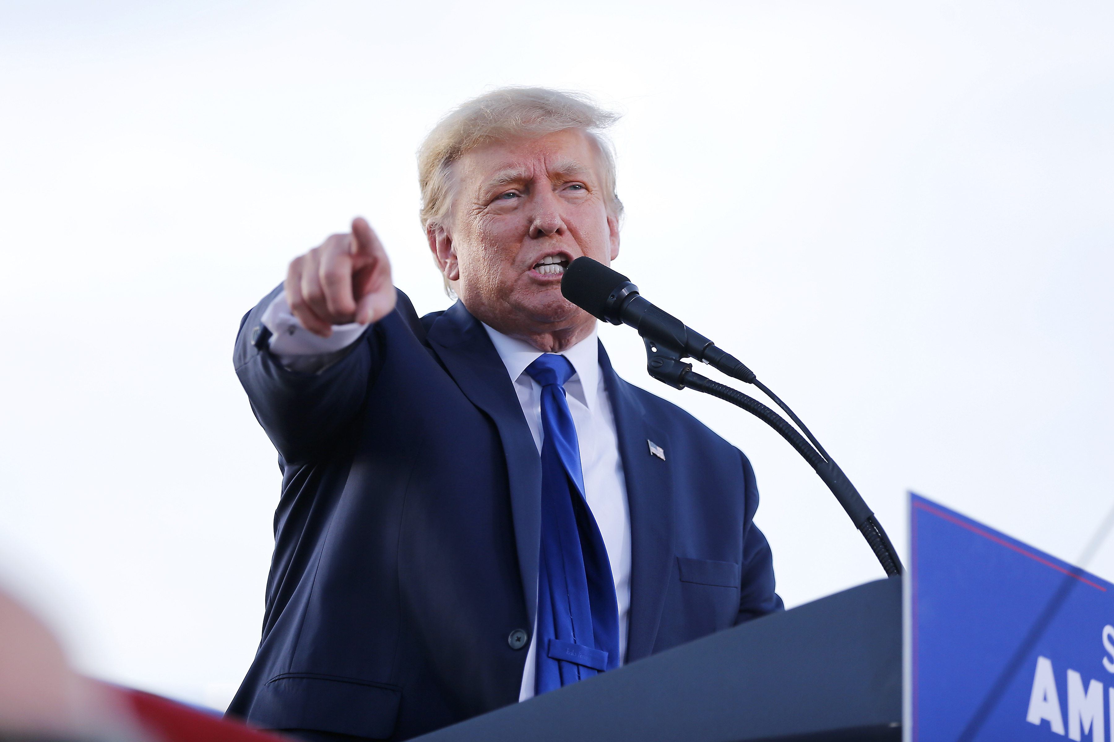 Former President Donald Trump speaks at a rally
