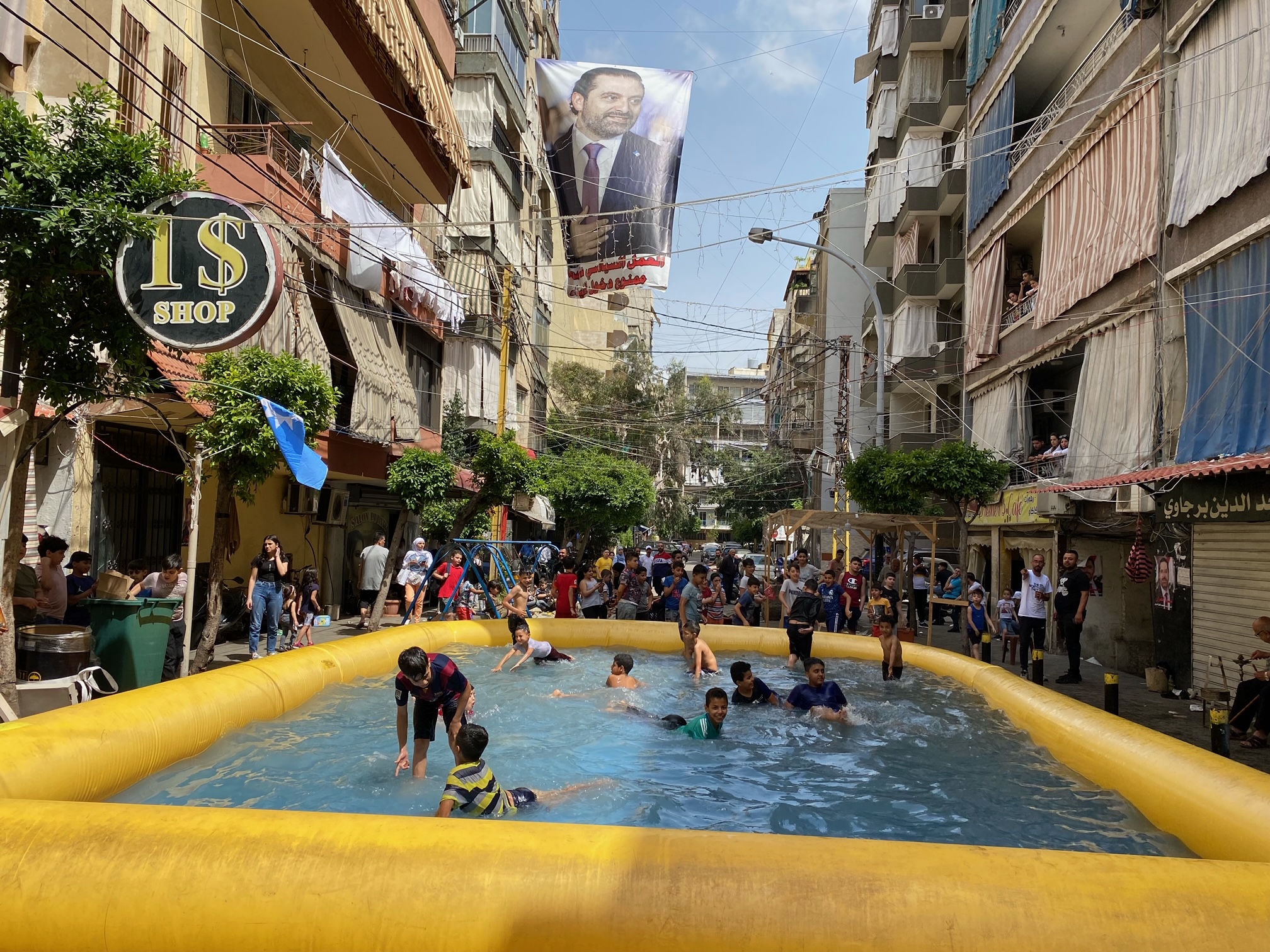Supporters of former PM Saad Hariri took a swim instead of voting