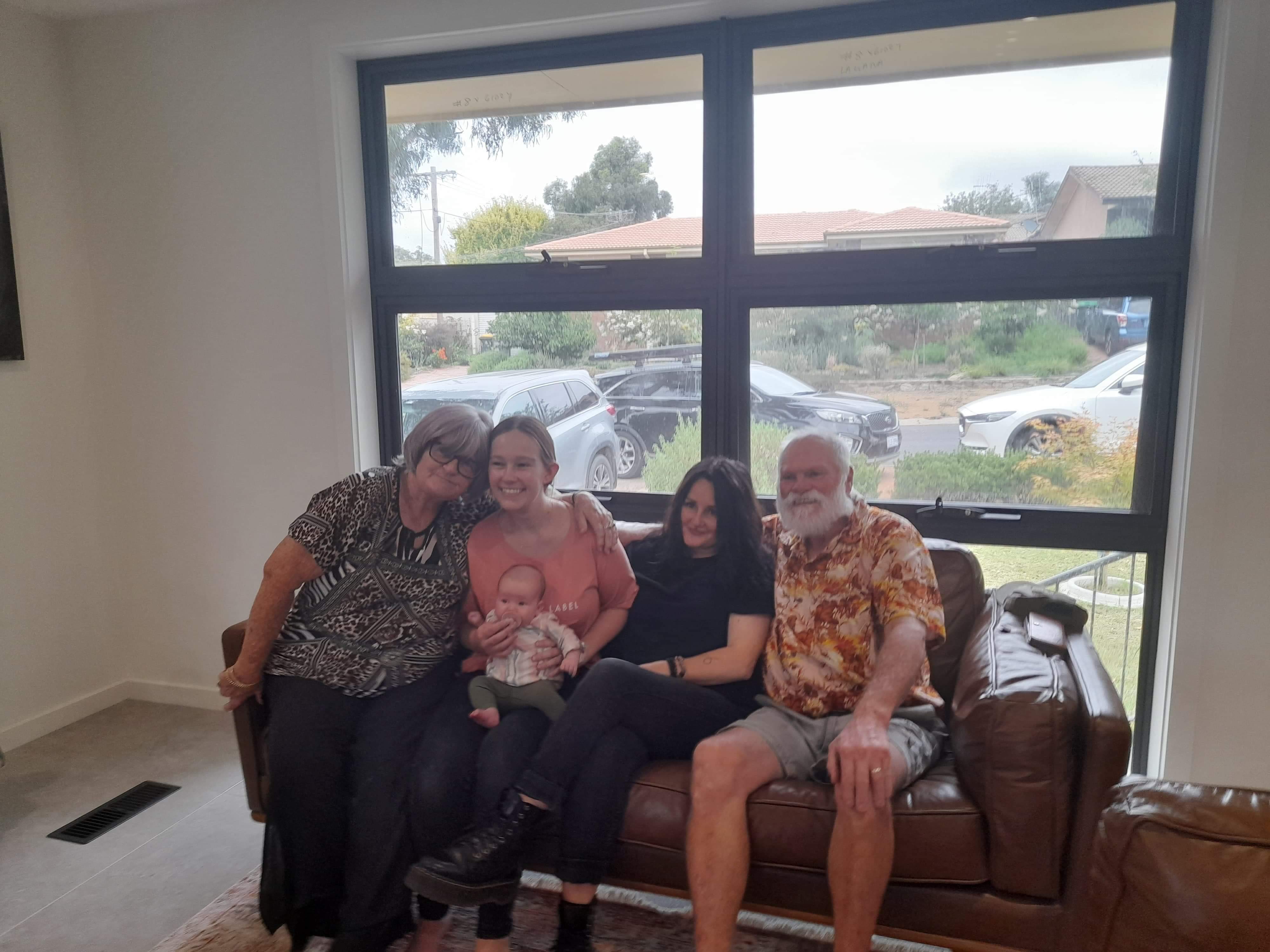 Barb and Dave Rudendyke, with their daughter, granddaughter and great granddaughter