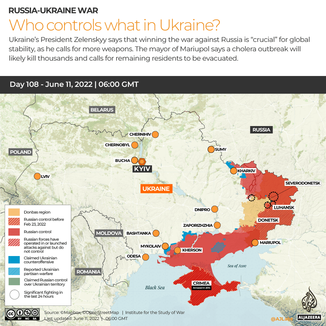 Who controls what in Ukraine Day 108