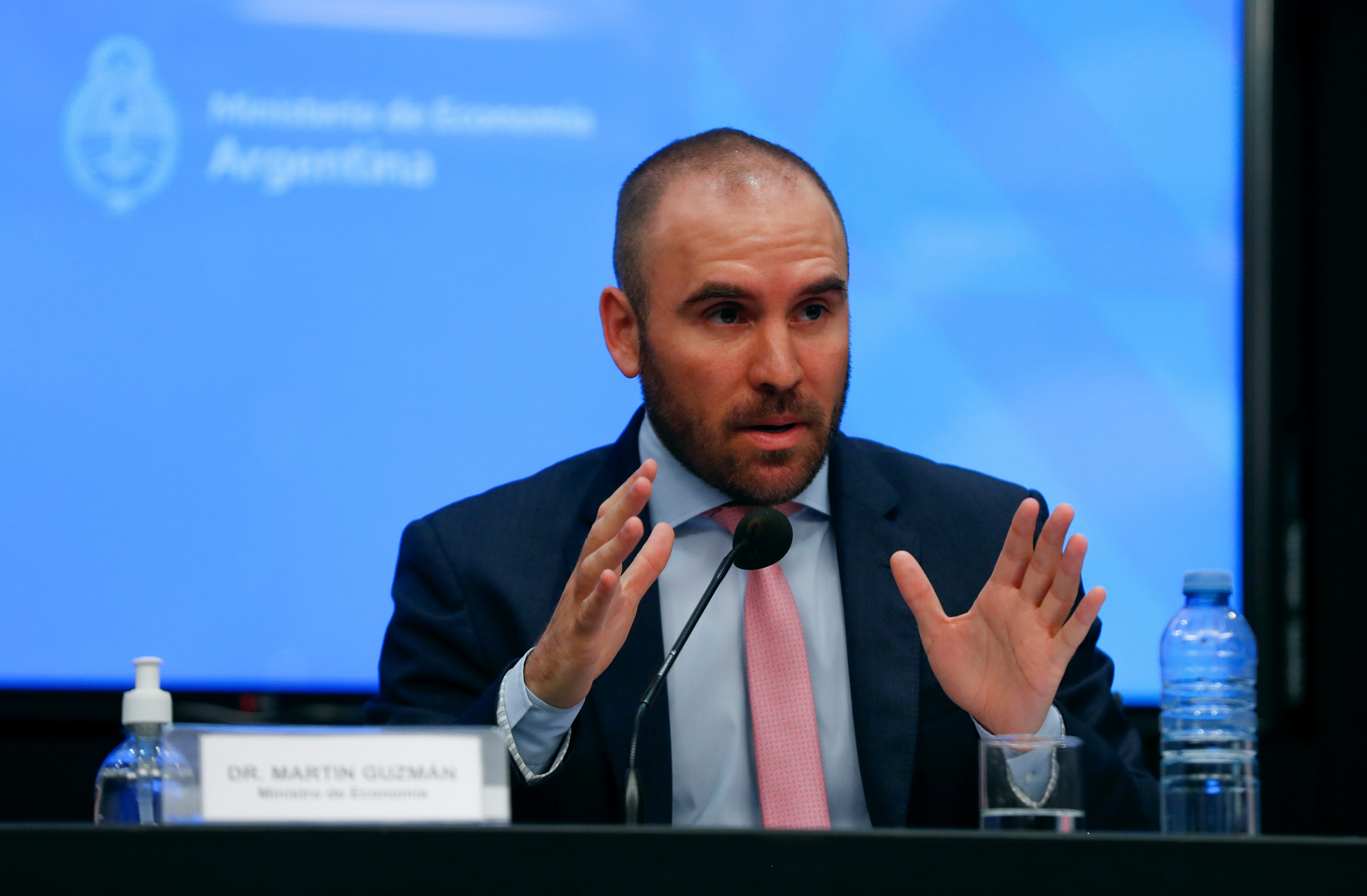 Argentinian Economy Minister Martin Guzman holds a news conference over understandings with the IMF, in Buenos Aires, Argentina, January 28, 2022
