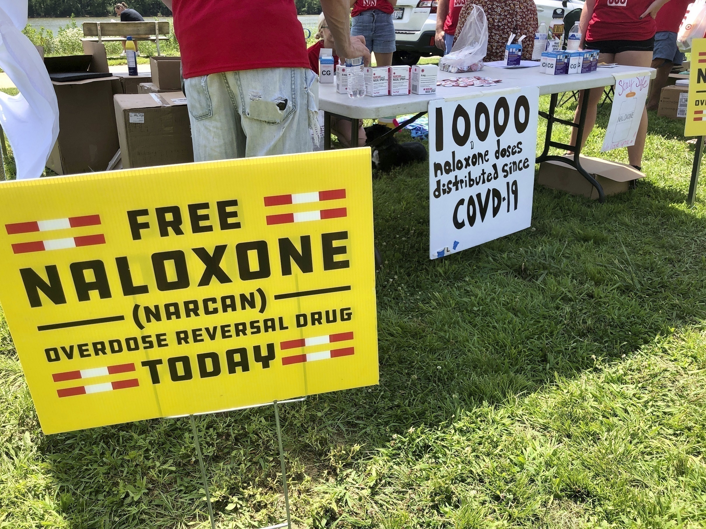 Signs during protest