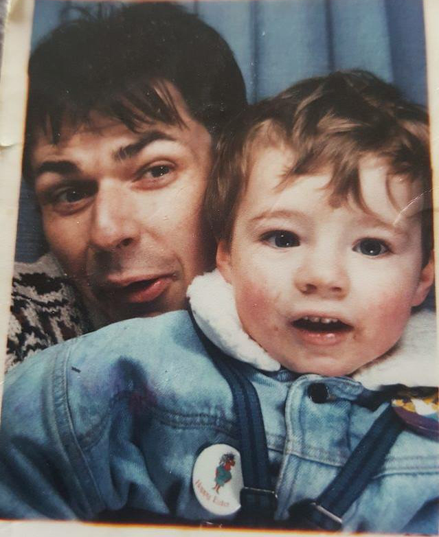 Jason Evans as a baby with this dad