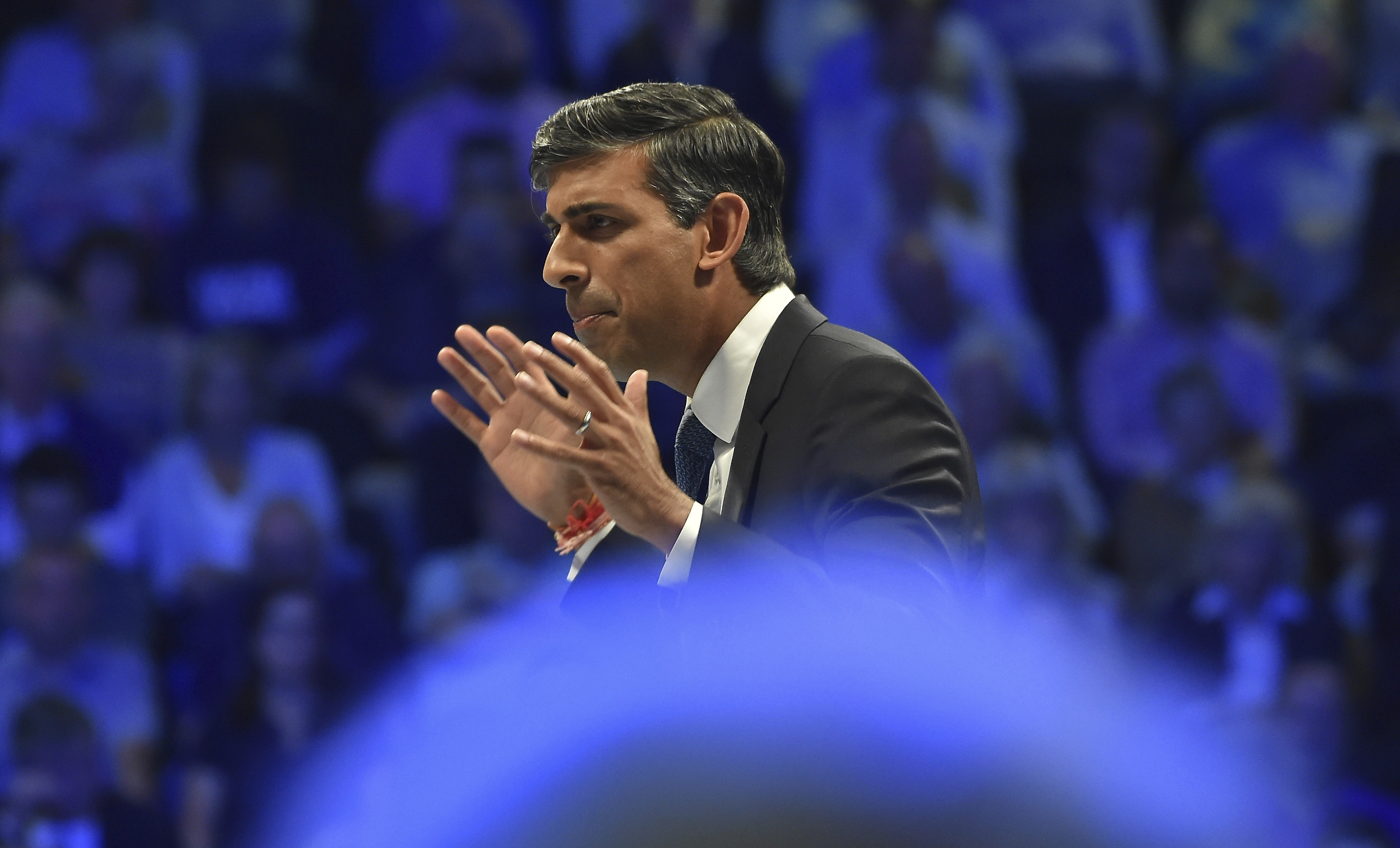 Rishi Sunak speaking at an election hustings