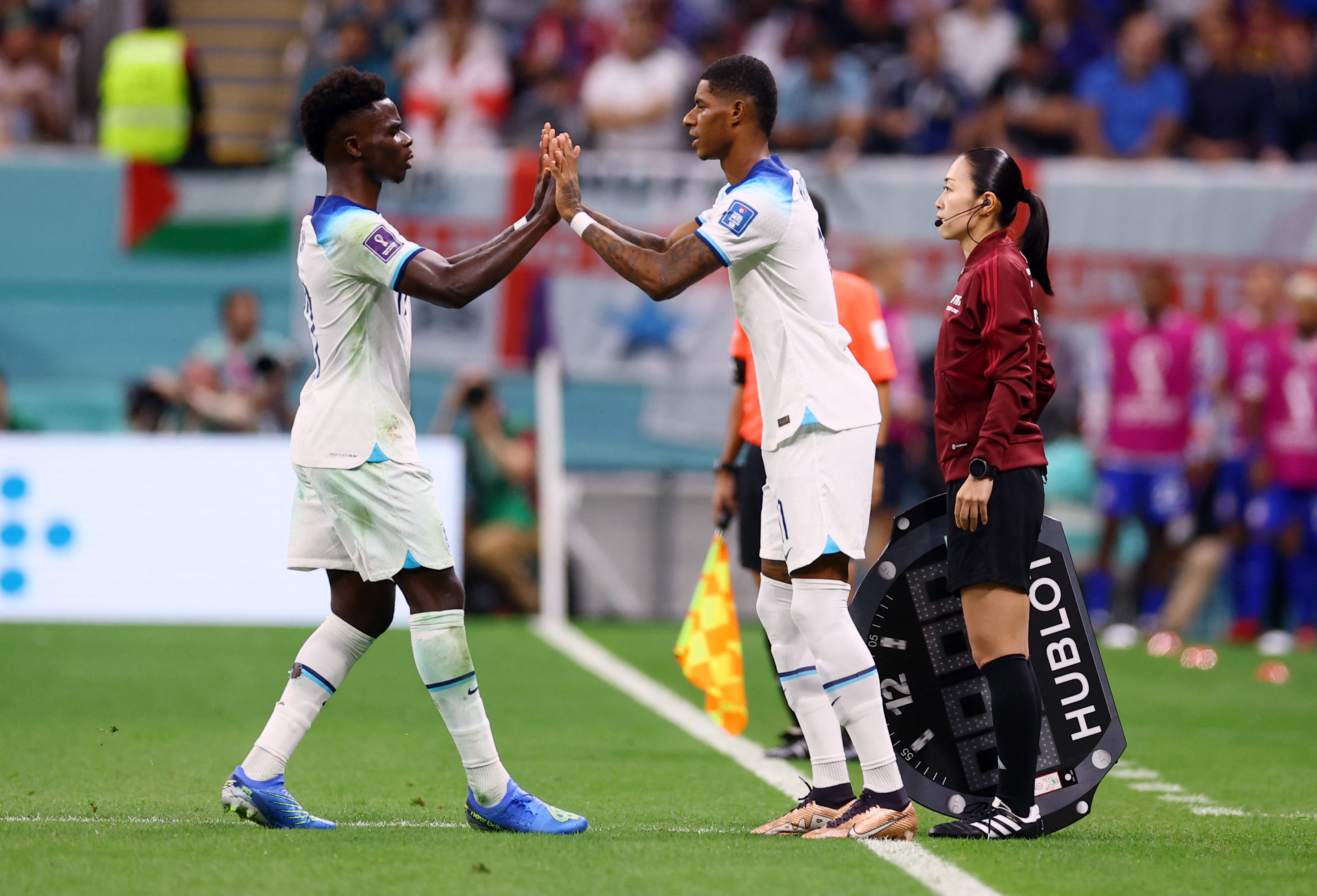 England's Marcus Rashford comes on as a substitute