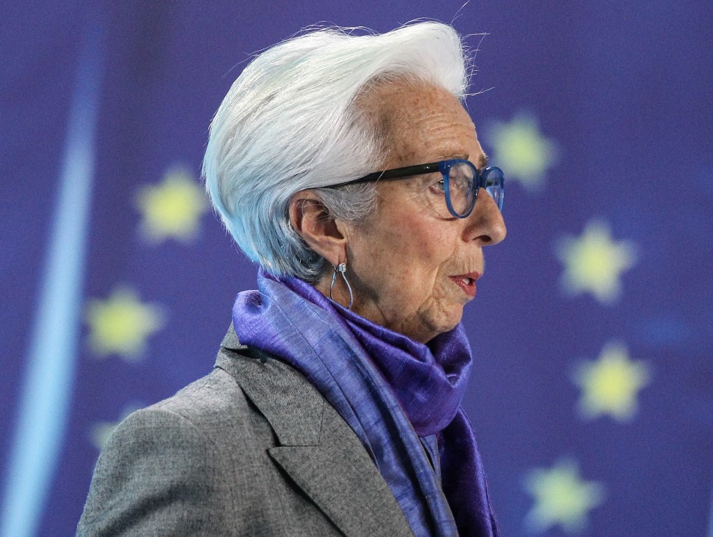 President of the European Central Bank (ECB) Christine Lagarde attends a press conference