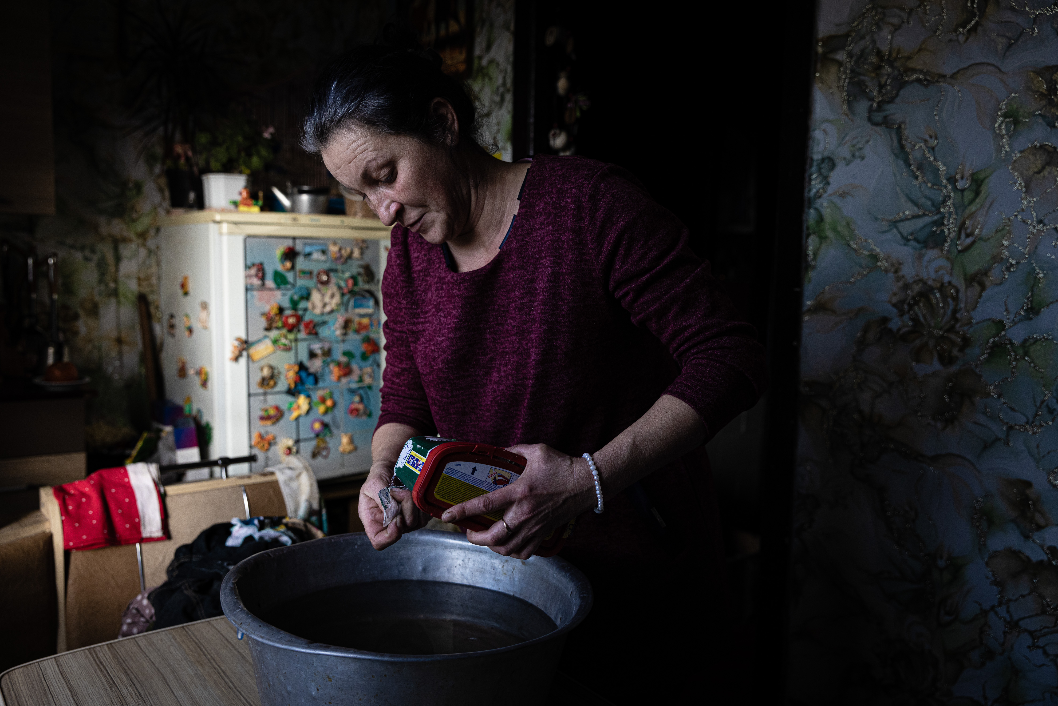 With no electricity, heating or running water, Tariana collects rainwater to wash hers and her son’s clothes