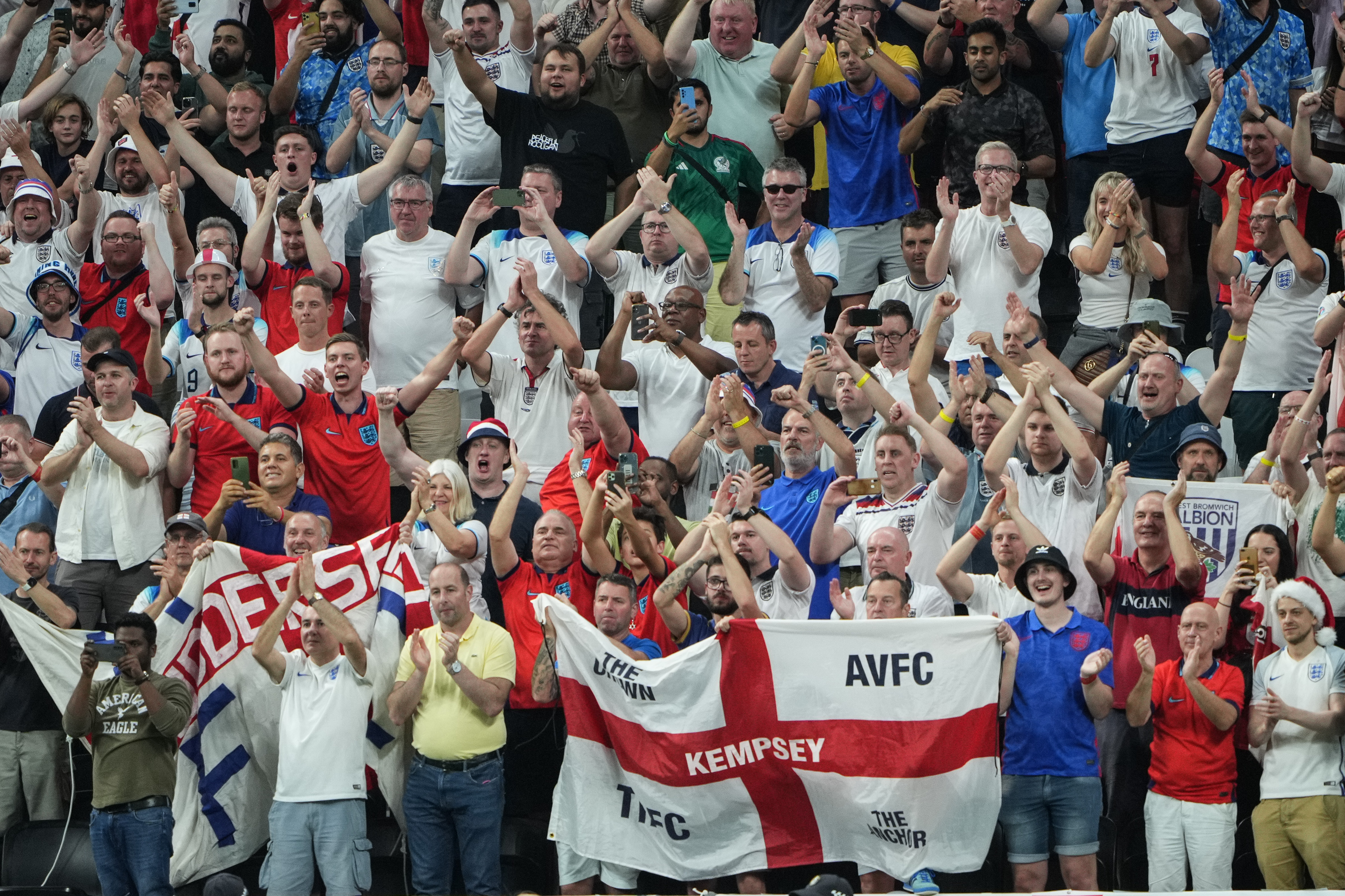 England fans in good spirits at Al Bayt Stadium