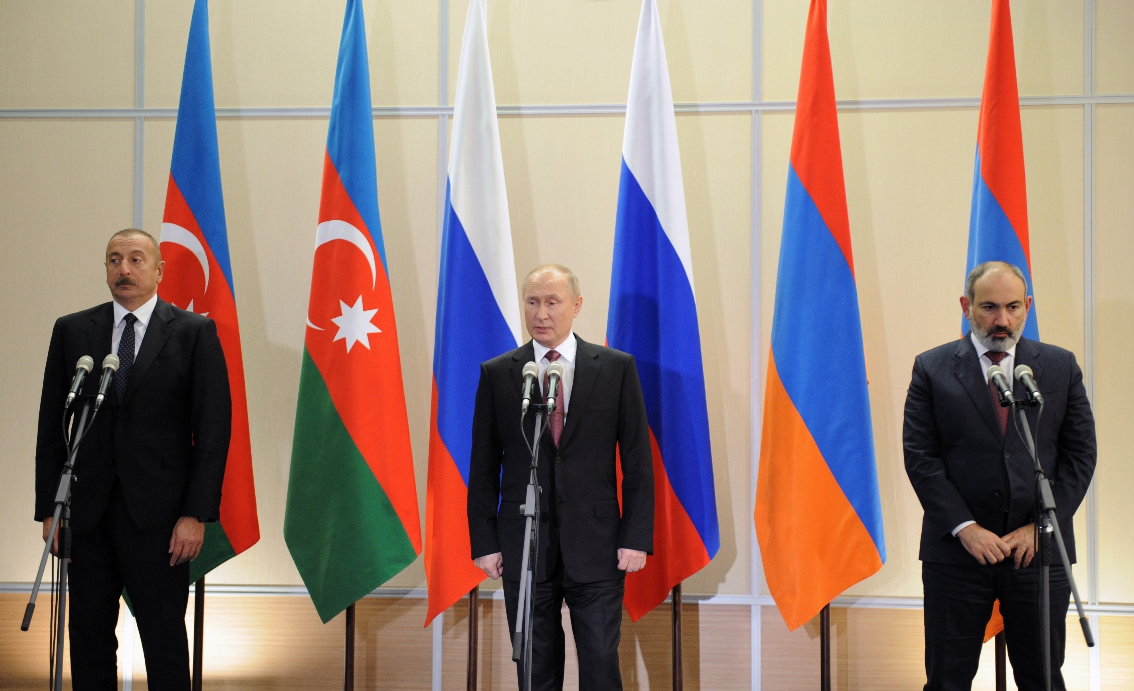 The Russian, Armenian, and Azerbaijani presidents