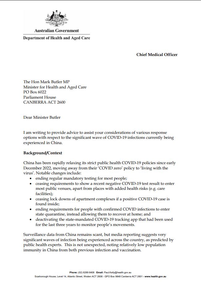 Australia letter