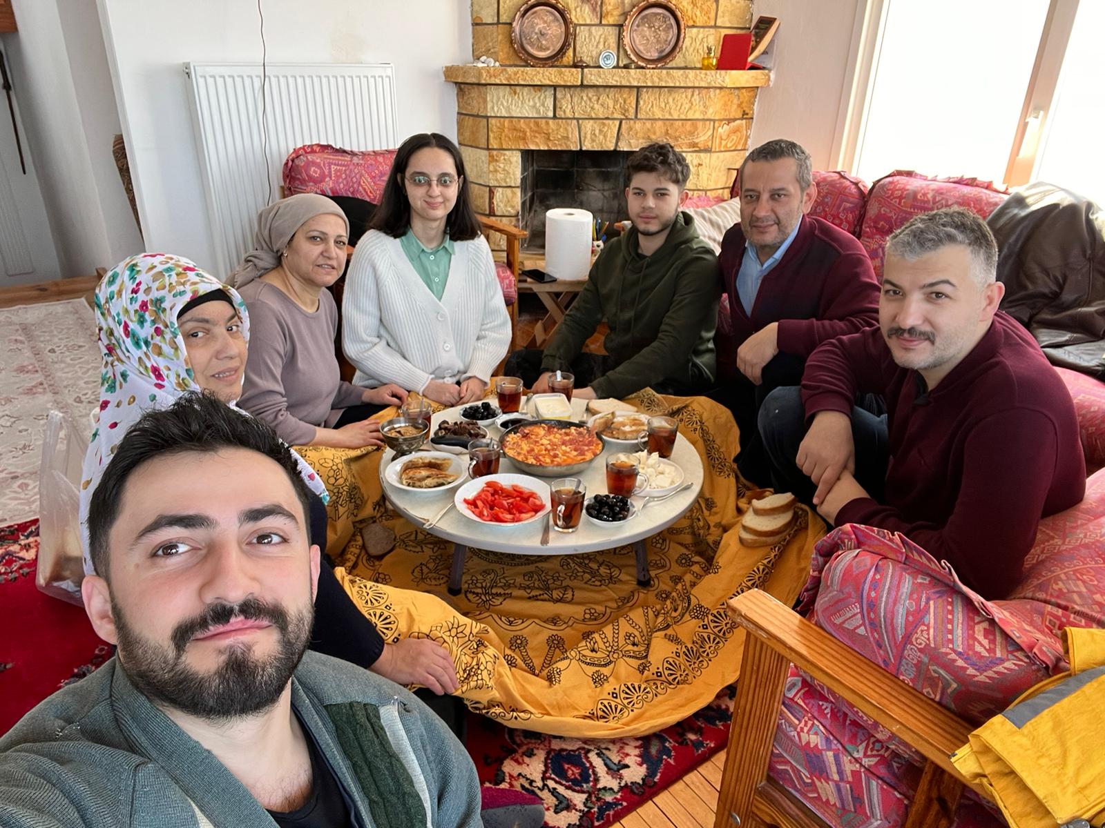 Melih Telci (L) with his mother