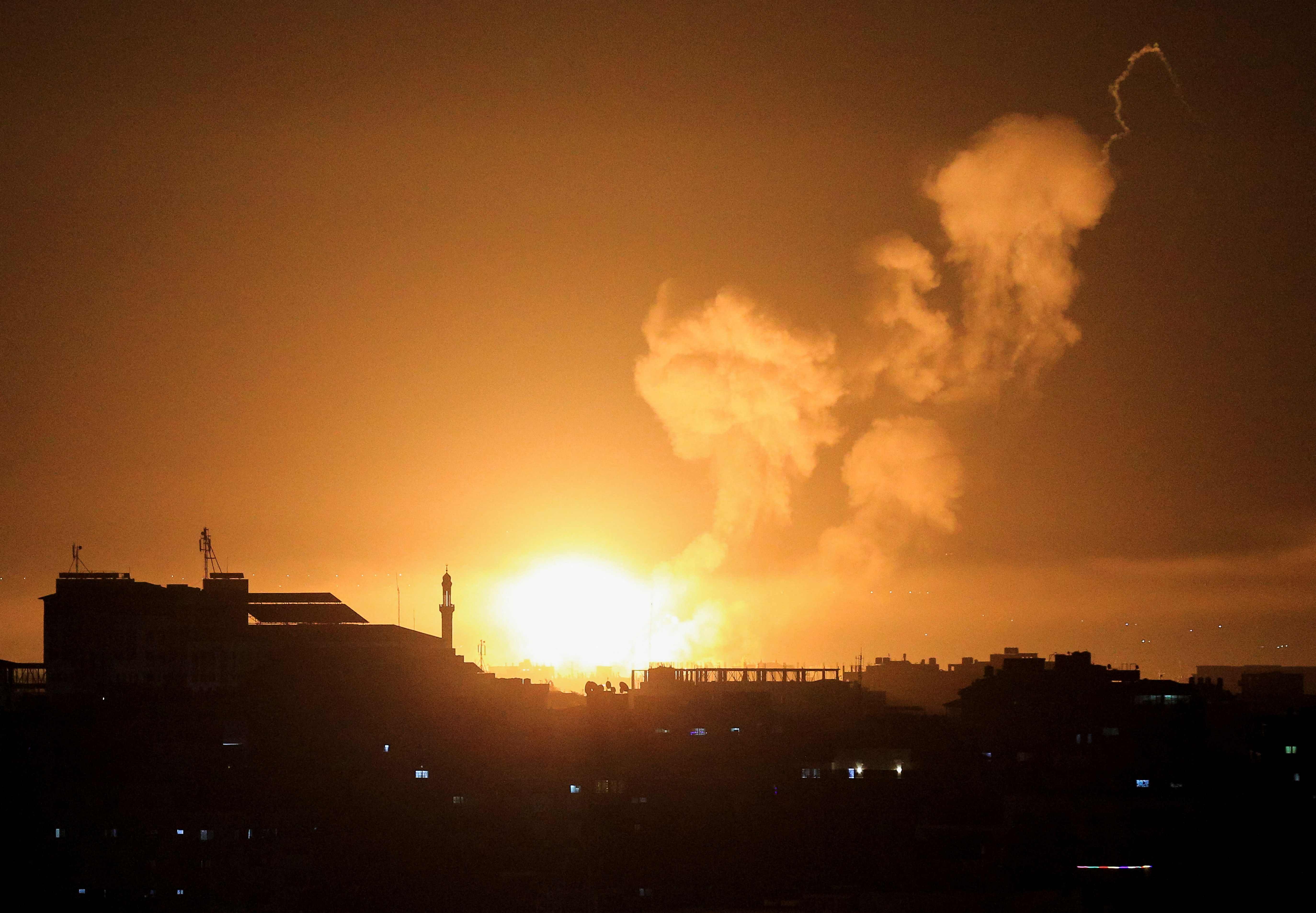 An explosion on a dark evening horizon