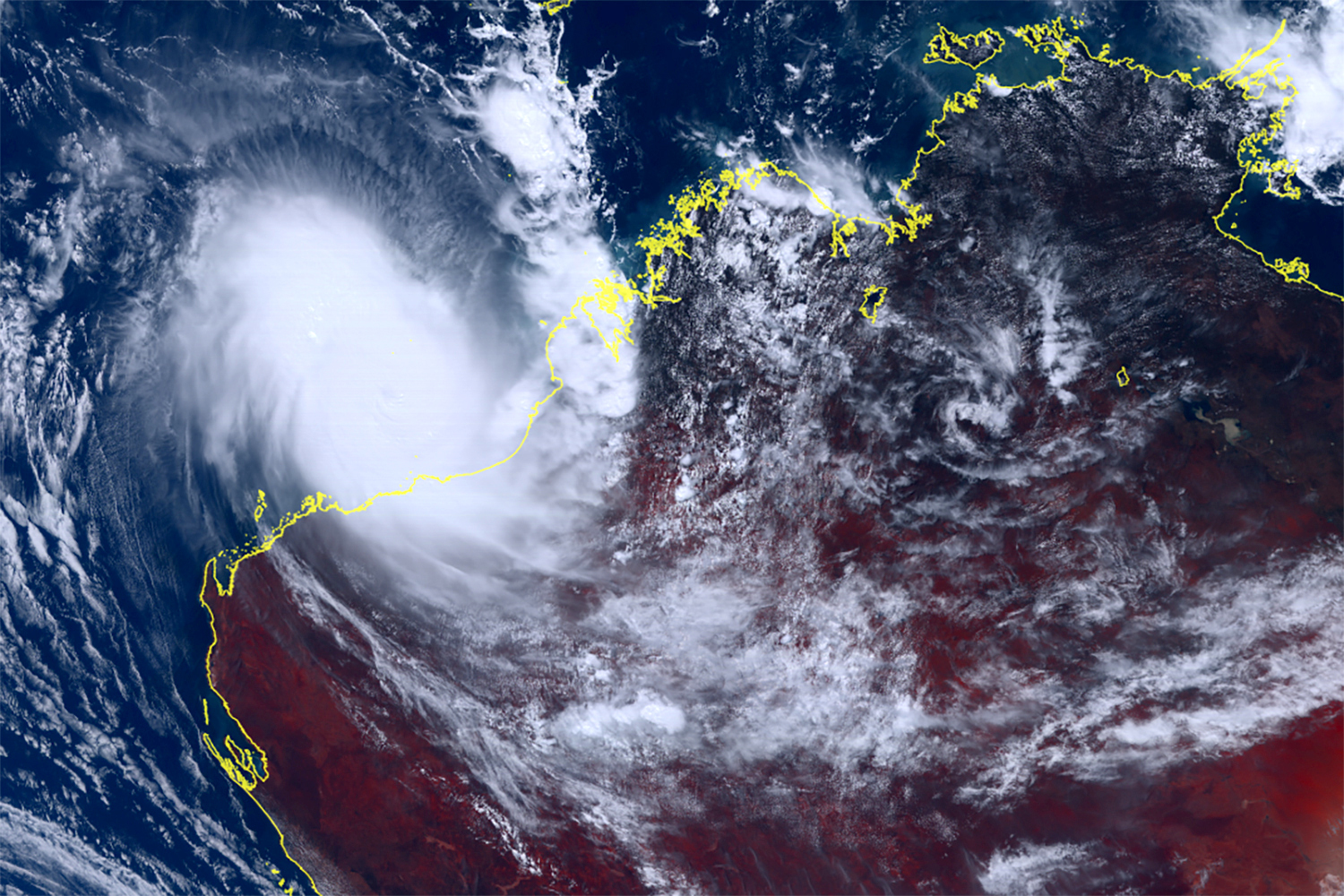 This satellite image taken by Himawari-8, a Japanese weather satellite