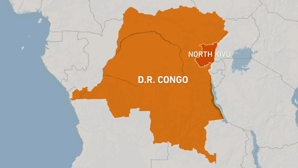 North Kivu, DRC map