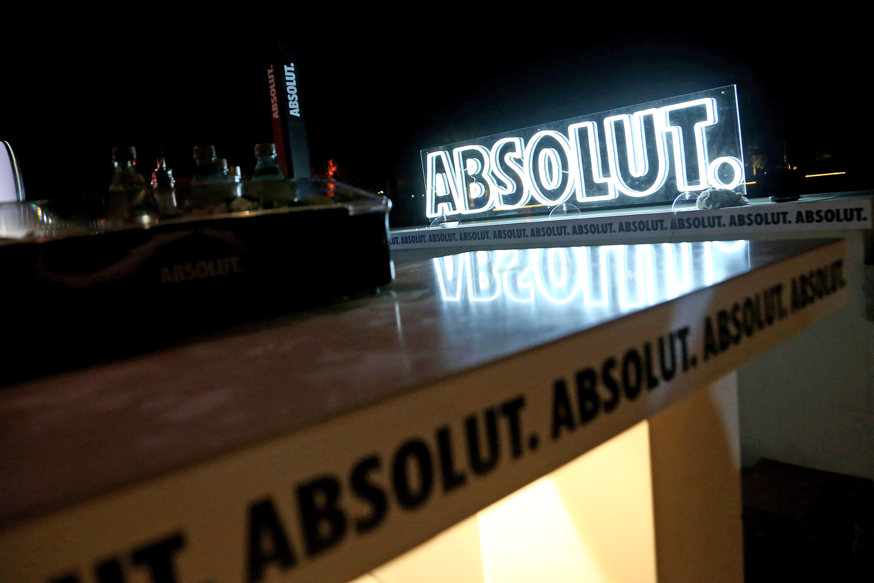 A view of Absolut Vodka signage
