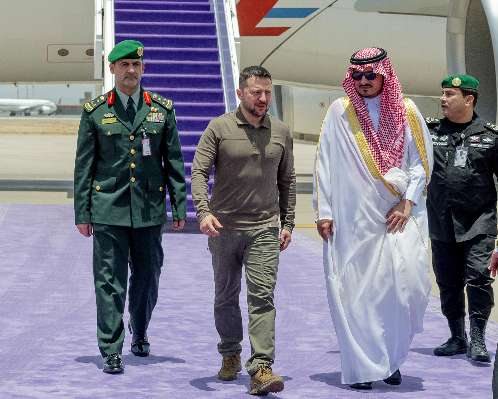 Ukrainian President Volodymyr Zelenskyy arrives to attend the Arab League Summit in Jeddah