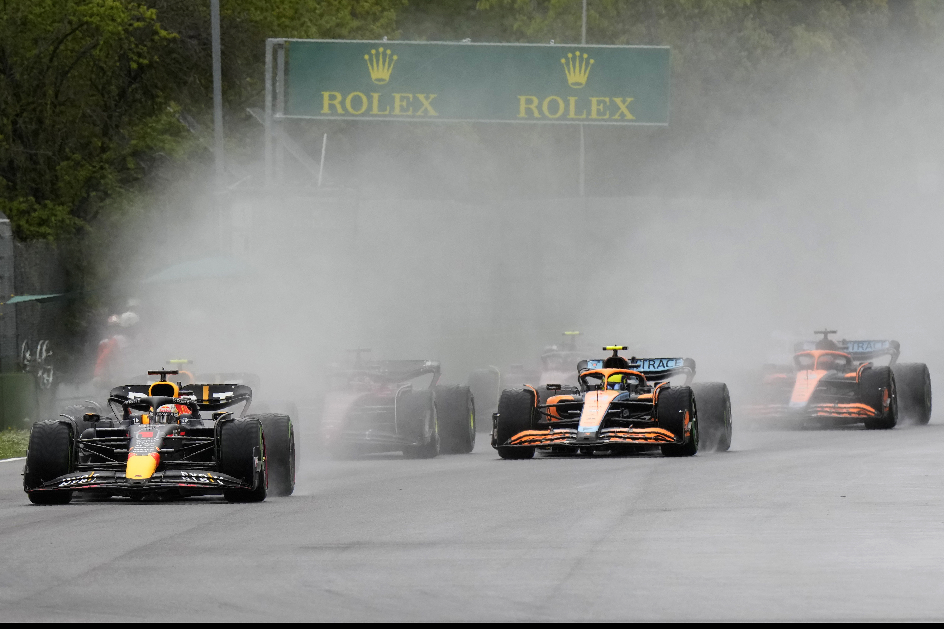This weekend's Emilia-Romagna Grand Prix in northern Italy was canceled Wednesday, May 17, 2023, because of deadly floods in the region [Luca Bruno/ File via AP]