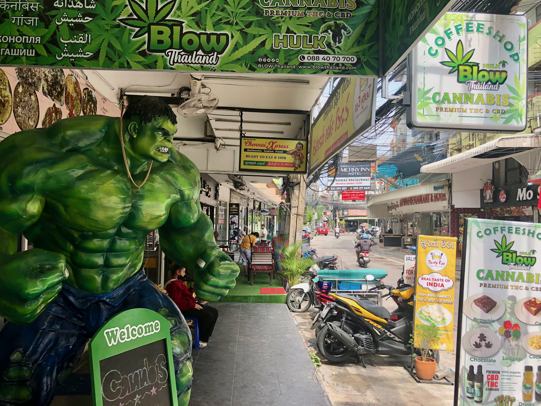 Cannabis shops are a common sight in Thailand’s major cities