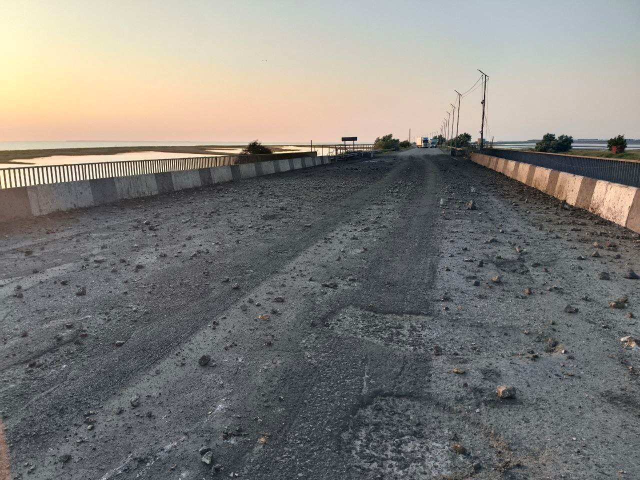 A view shows the damaged Chonhar bridge