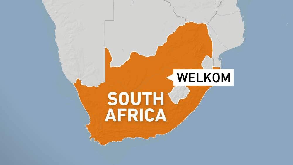 Map of Welkom in South Africa's Free State Province