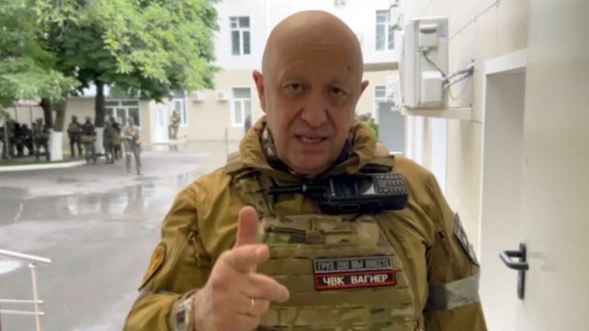 In this handout photo taken from video released by Prigozhin Press Service, Yevgeny Prigozhin, the owner of the Wagner Group military company,
